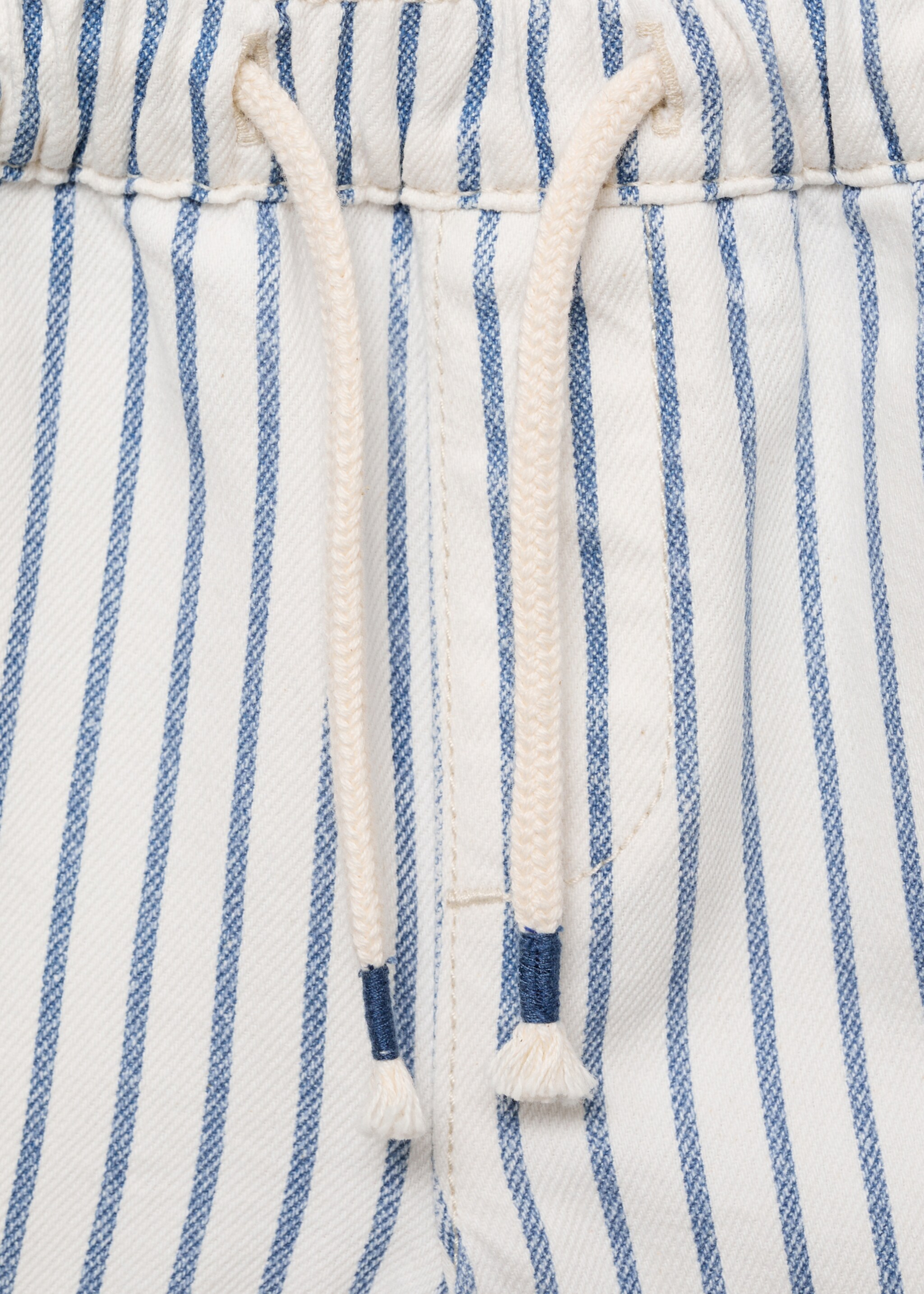 Striped bermuda shorts with drawstring - Details of the article 8, Medium Blue. Ref: 87078265-00.