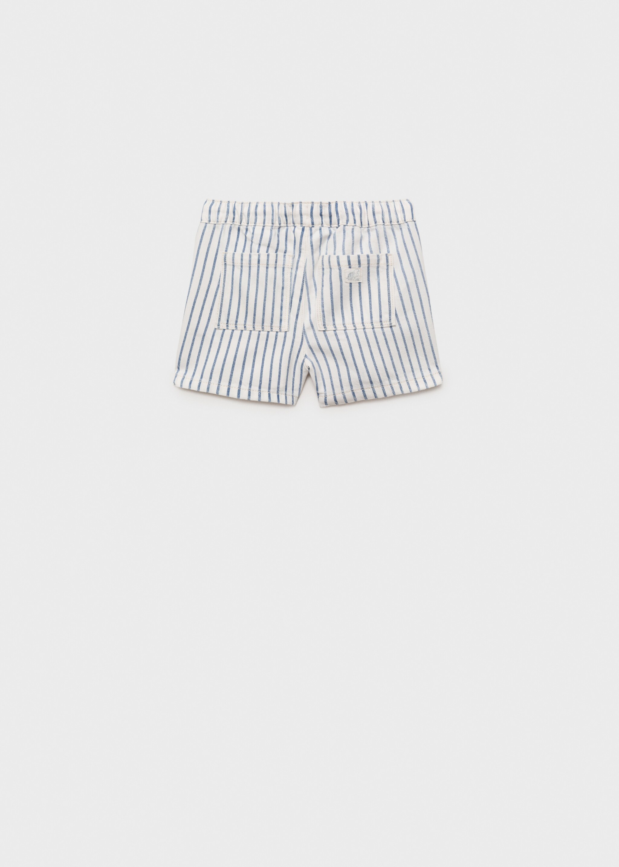 Striped bermuda shorts with drawstring - Reverse of the article, Medium Blue. Ref: 87078265-00.