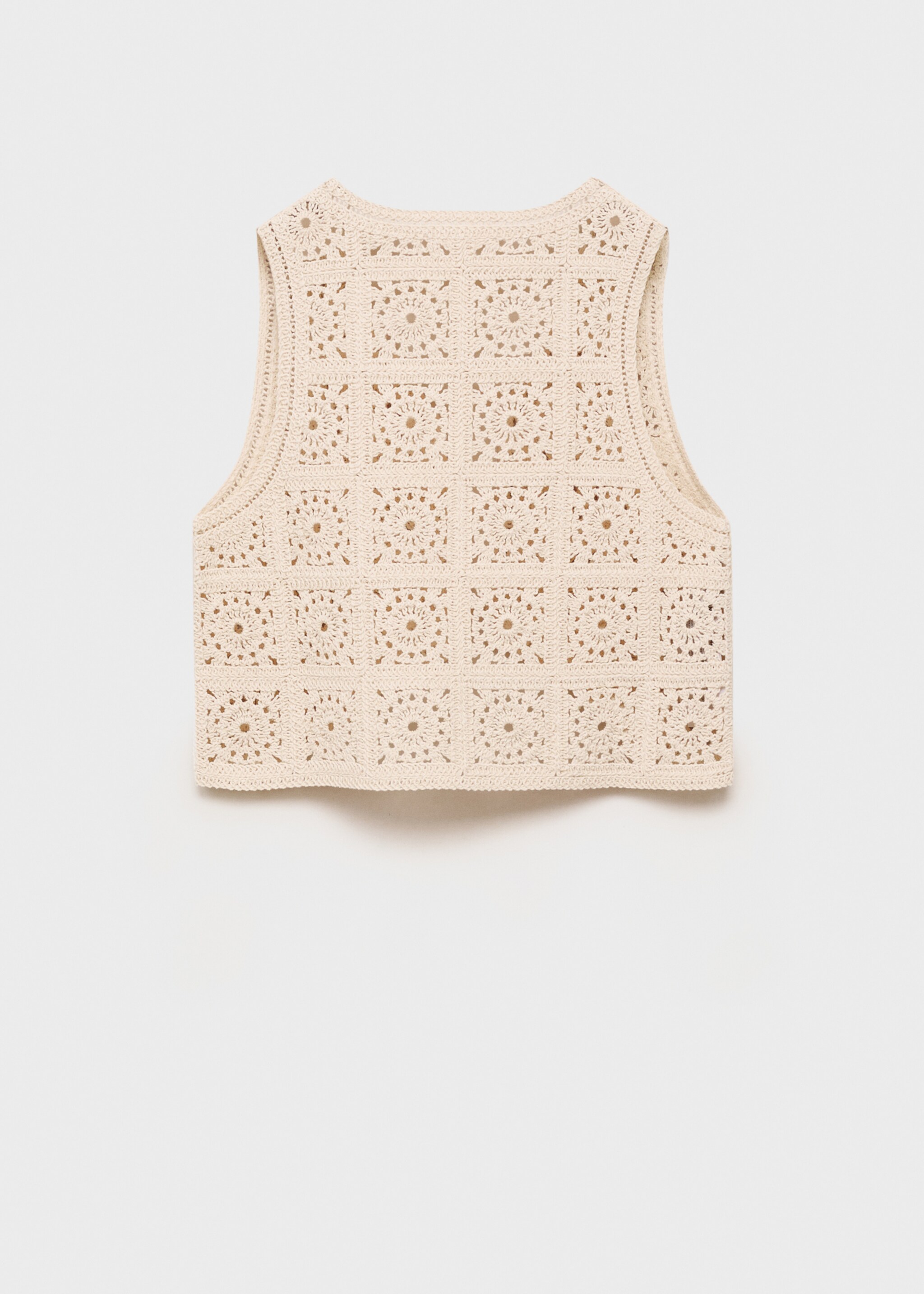 Gilet maille crochet - Verso de l’article, Beige. Ref: 87078268-00.