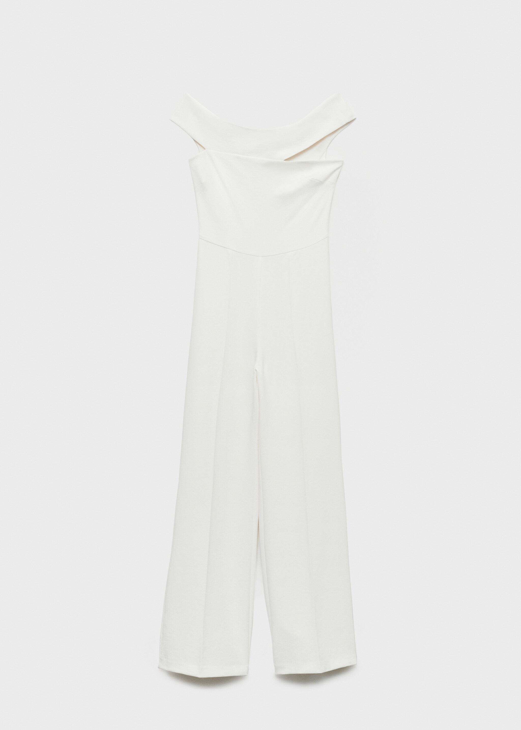Long jumpsuit with asymmetrical neck - Article without model, Off White. Ref: 87078646-00.