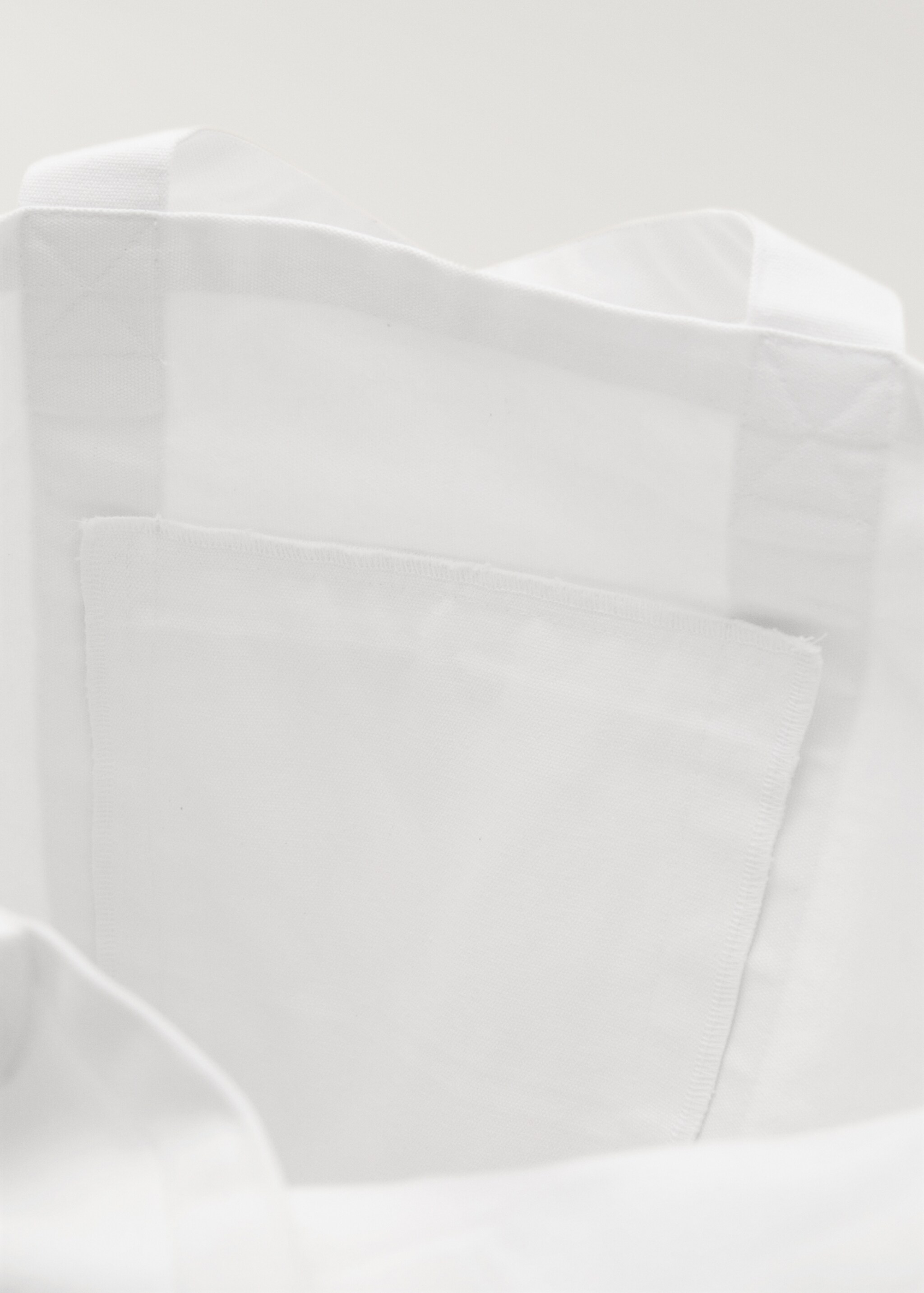 Plain cotton beach bag - Details of the article 4, Off White. Ref: 87078647-00.