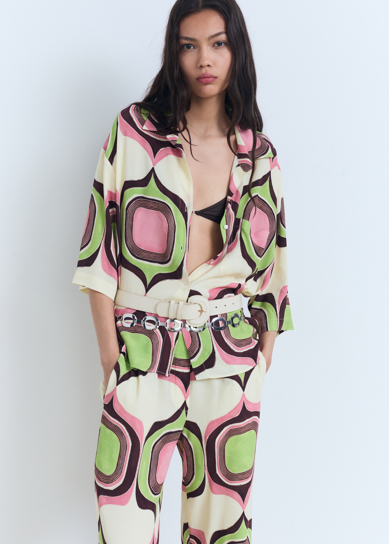 Geometric print pants - Medium plane