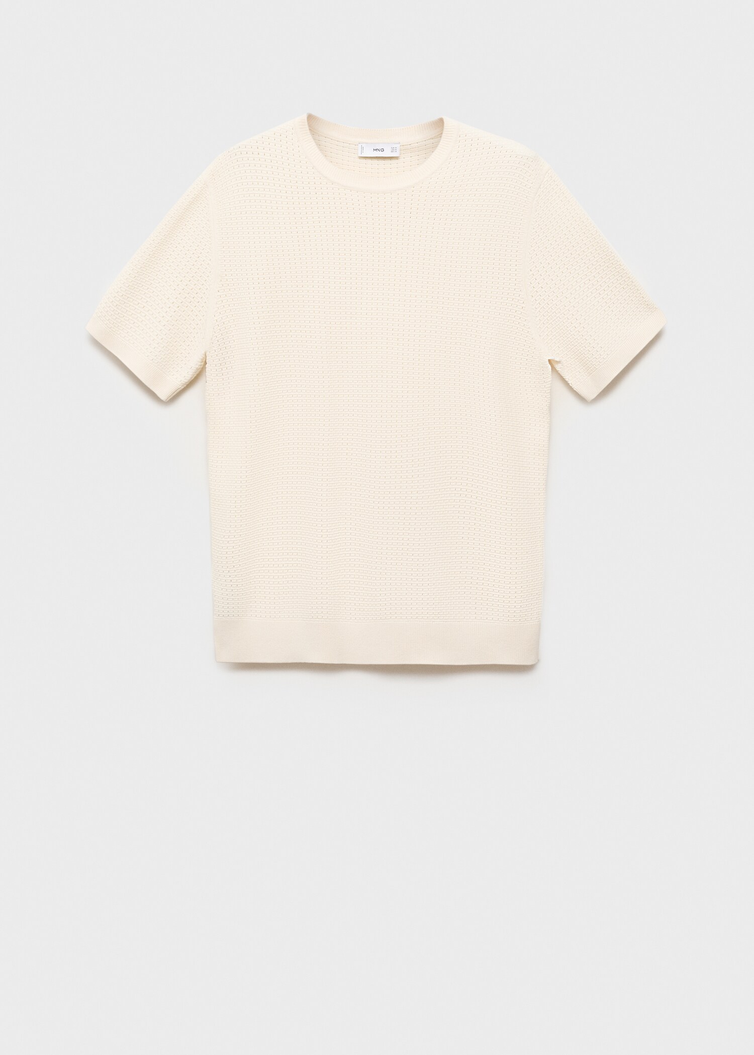 Openwork knitted cotton t-shirt - Article without model