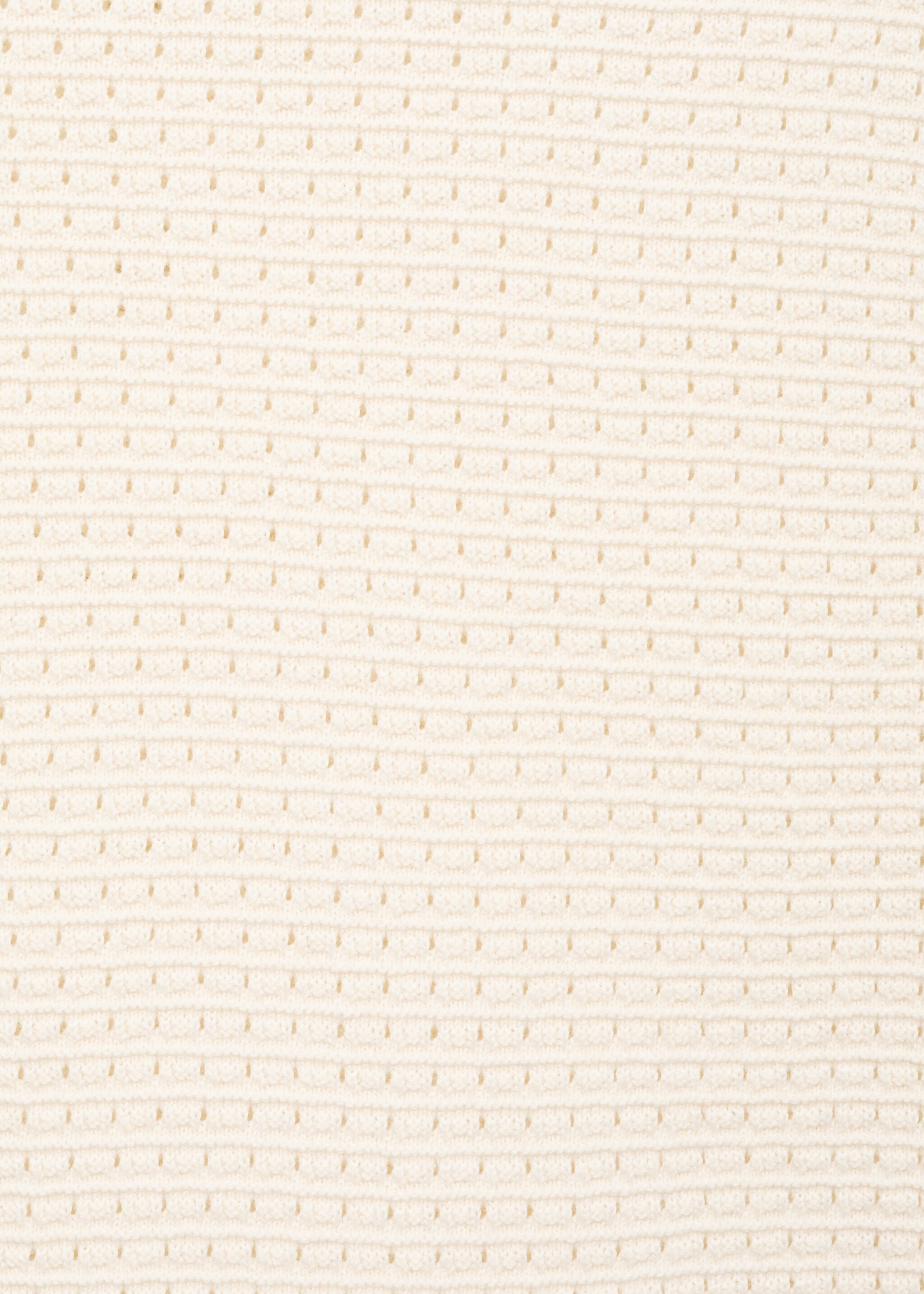 Openwork knitted cotton t-shirt - Details of the article 0, Ivory White. Ref: 87079211-00.