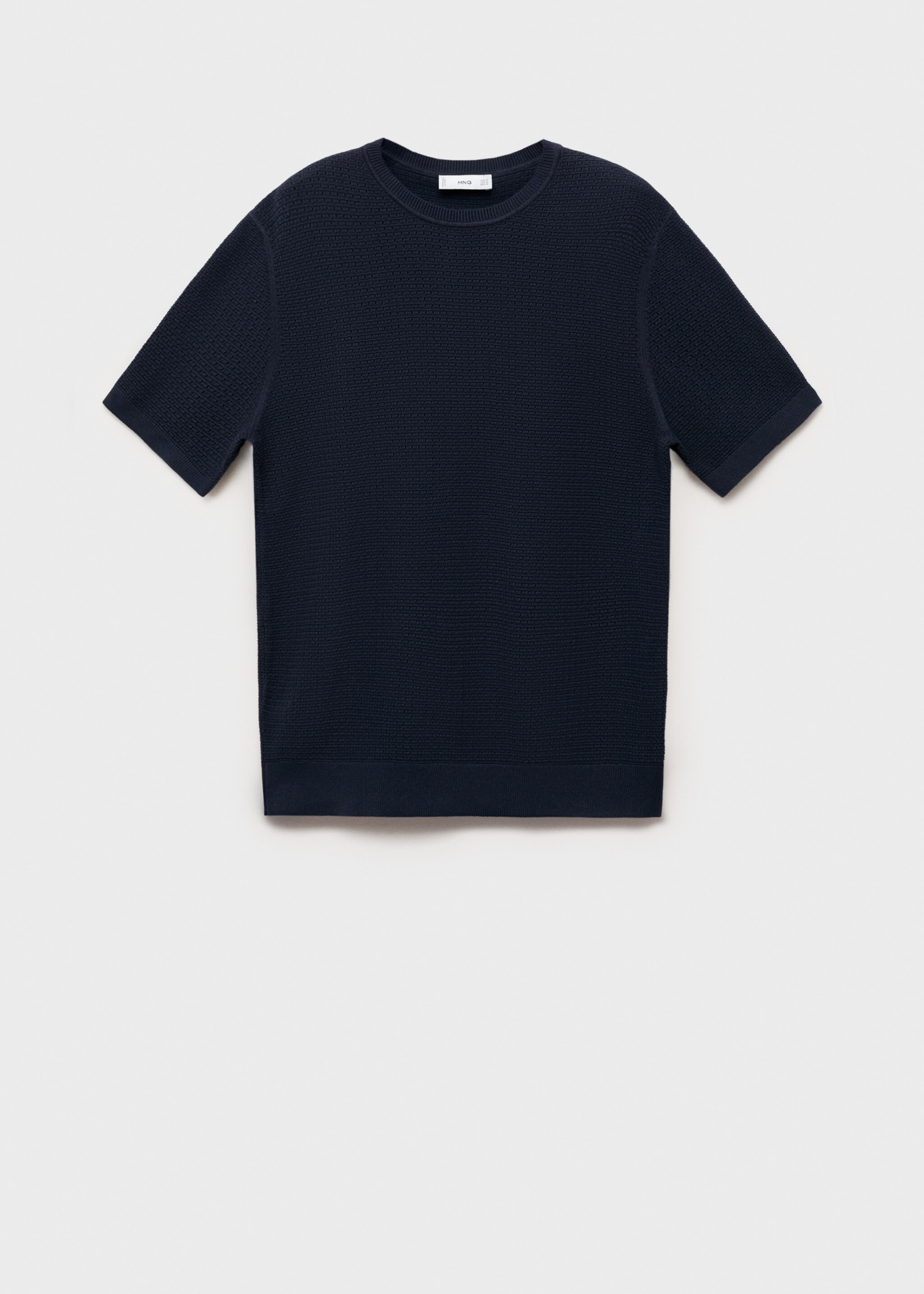 Samarreta cotó punt calat - Article sense model, Blau tinta. Ref: 87079211-00.