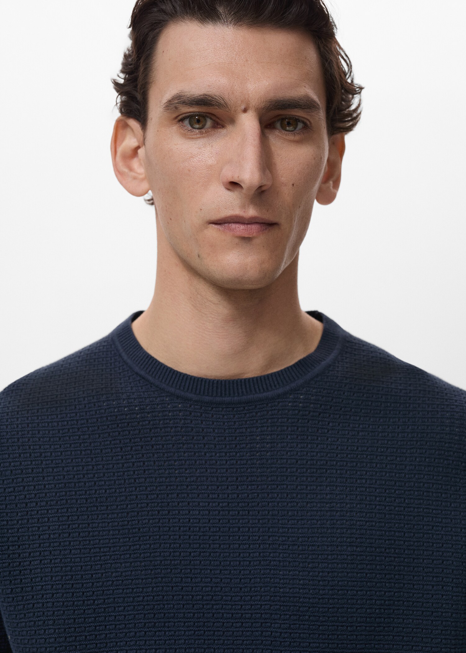 Openwork knitted cotton t-shirt - Details of the article 1