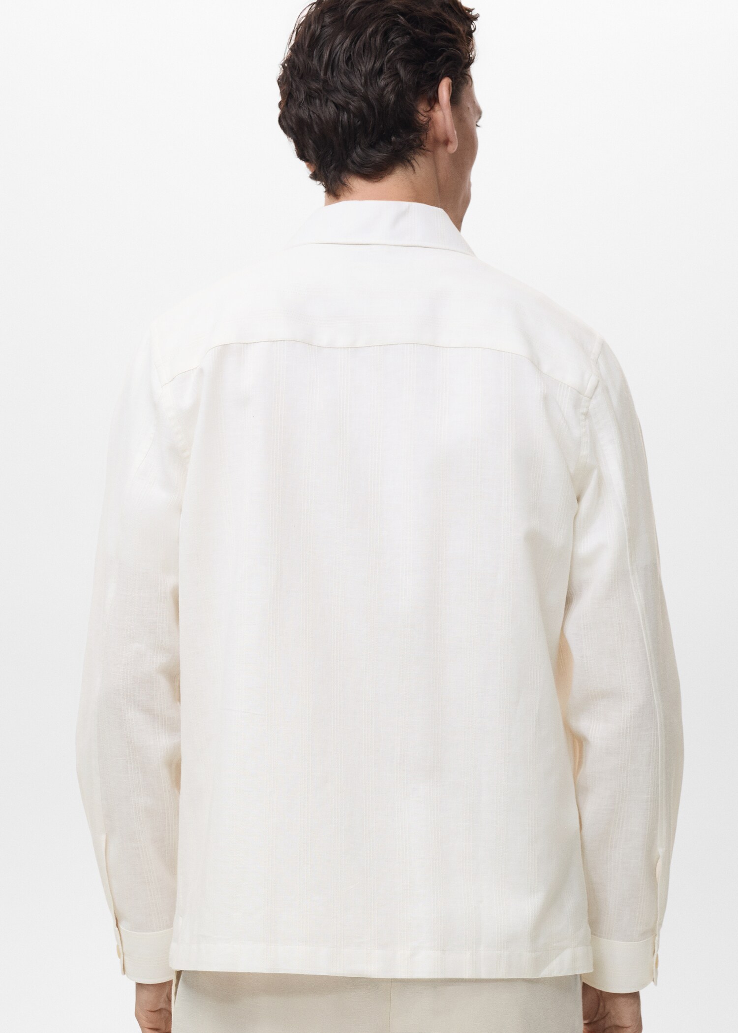 Linen-blend overshirt with pockets - Reverse of the article