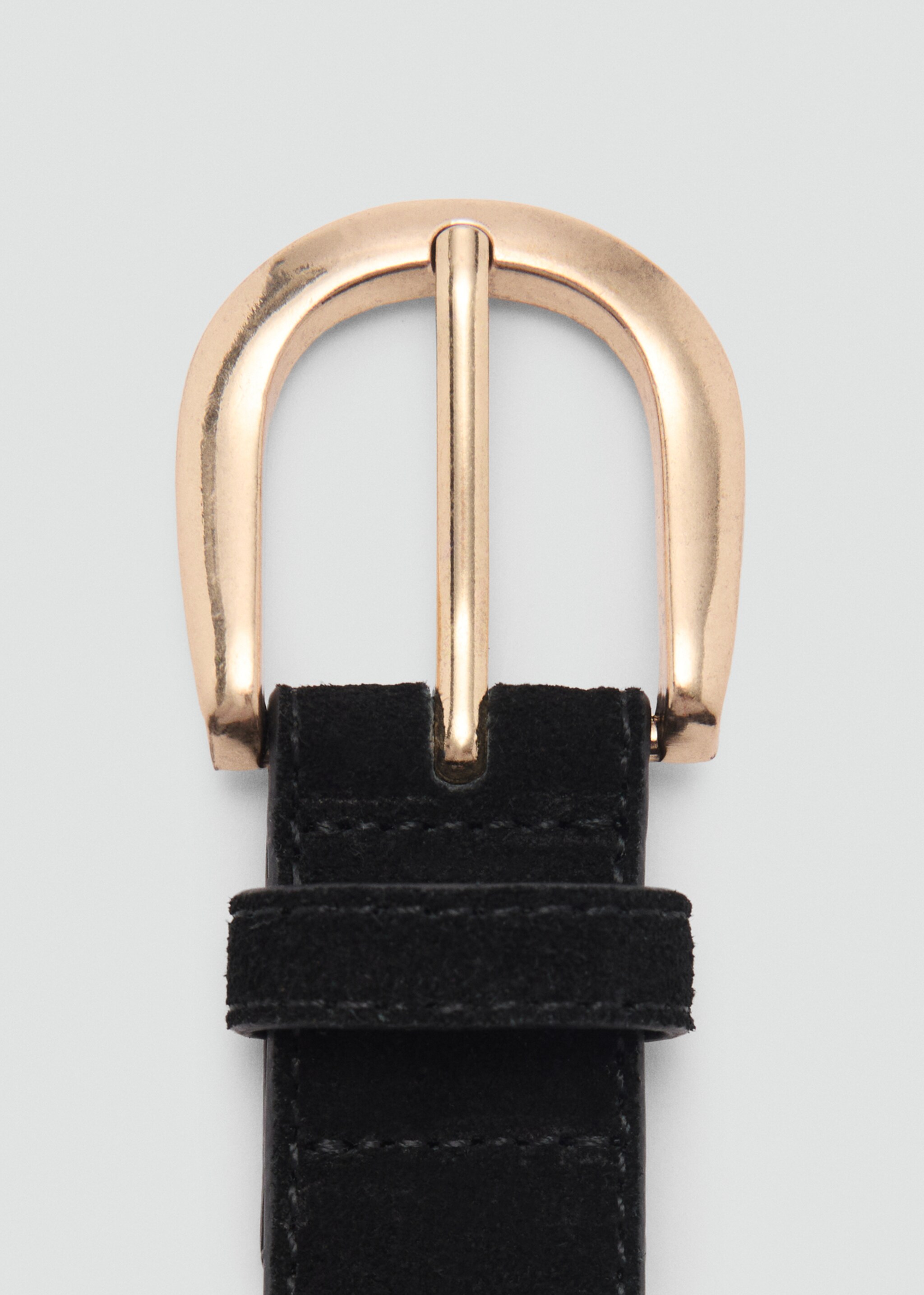 Suede belt - Medium plane, Black. Ref: 87080304-00.