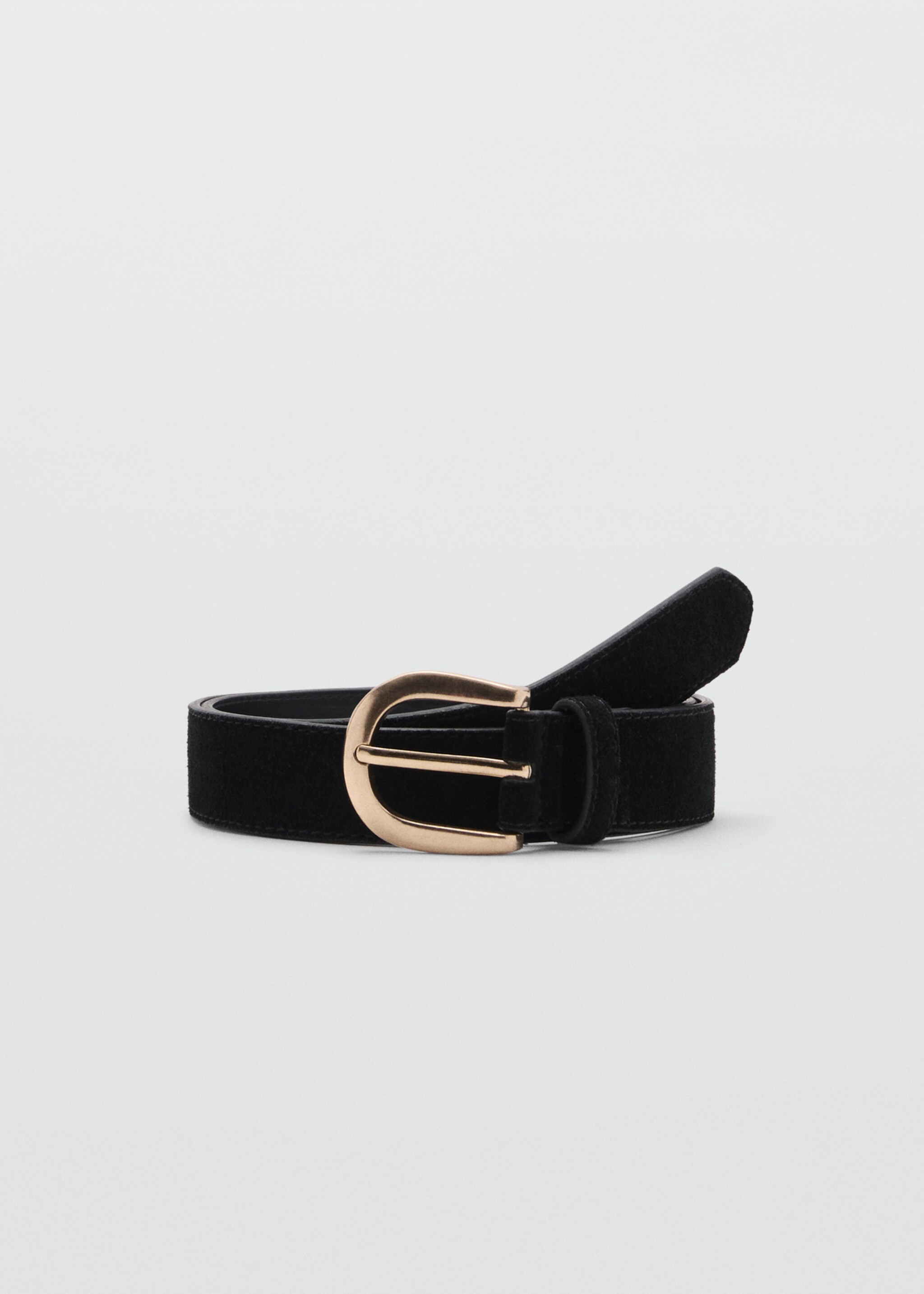 Suede belt - Article without model, Black. Ref: 87080304-00.