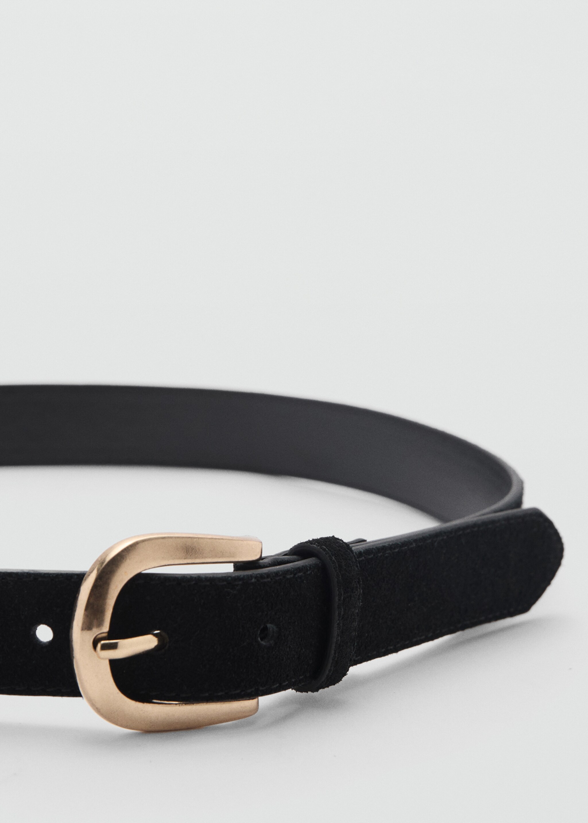 Suede belt - Details of the article 1, Black. Ref: 87080304-00.