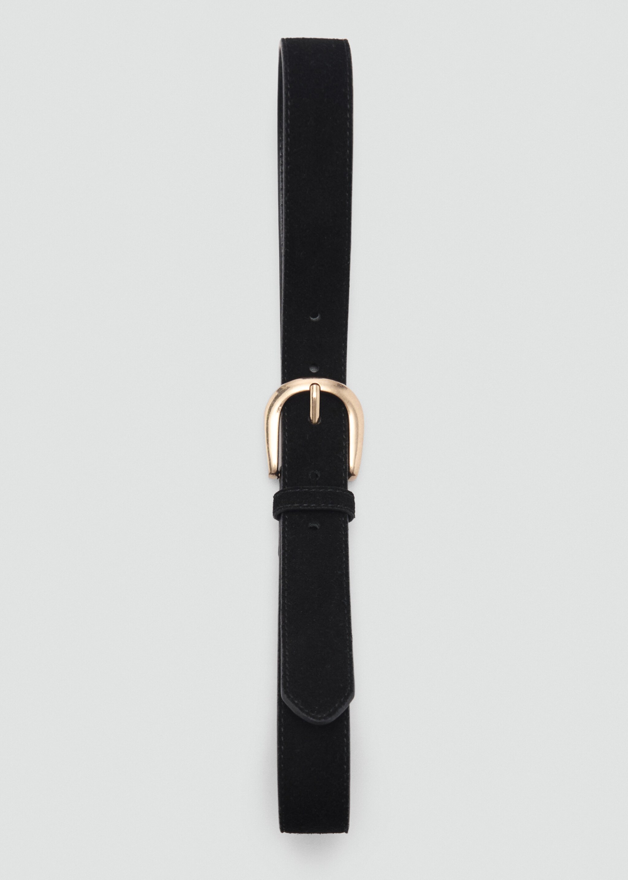 Suede belt - Details of the article 2, Black. Ref: 87080304-00.