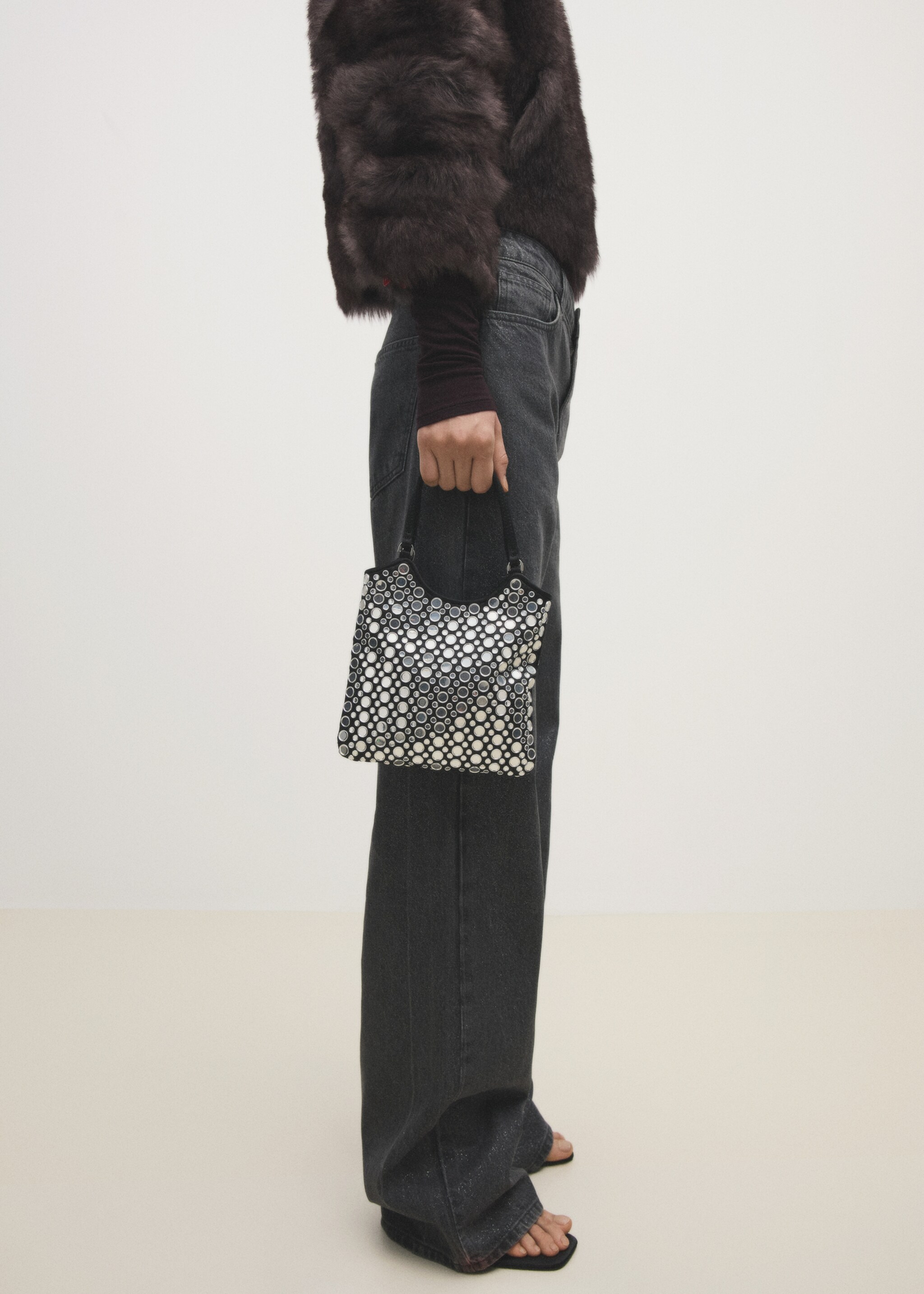 Mini sac détail miroirs - Détail de l'article 6, Noir. Ref: 87080412-00.