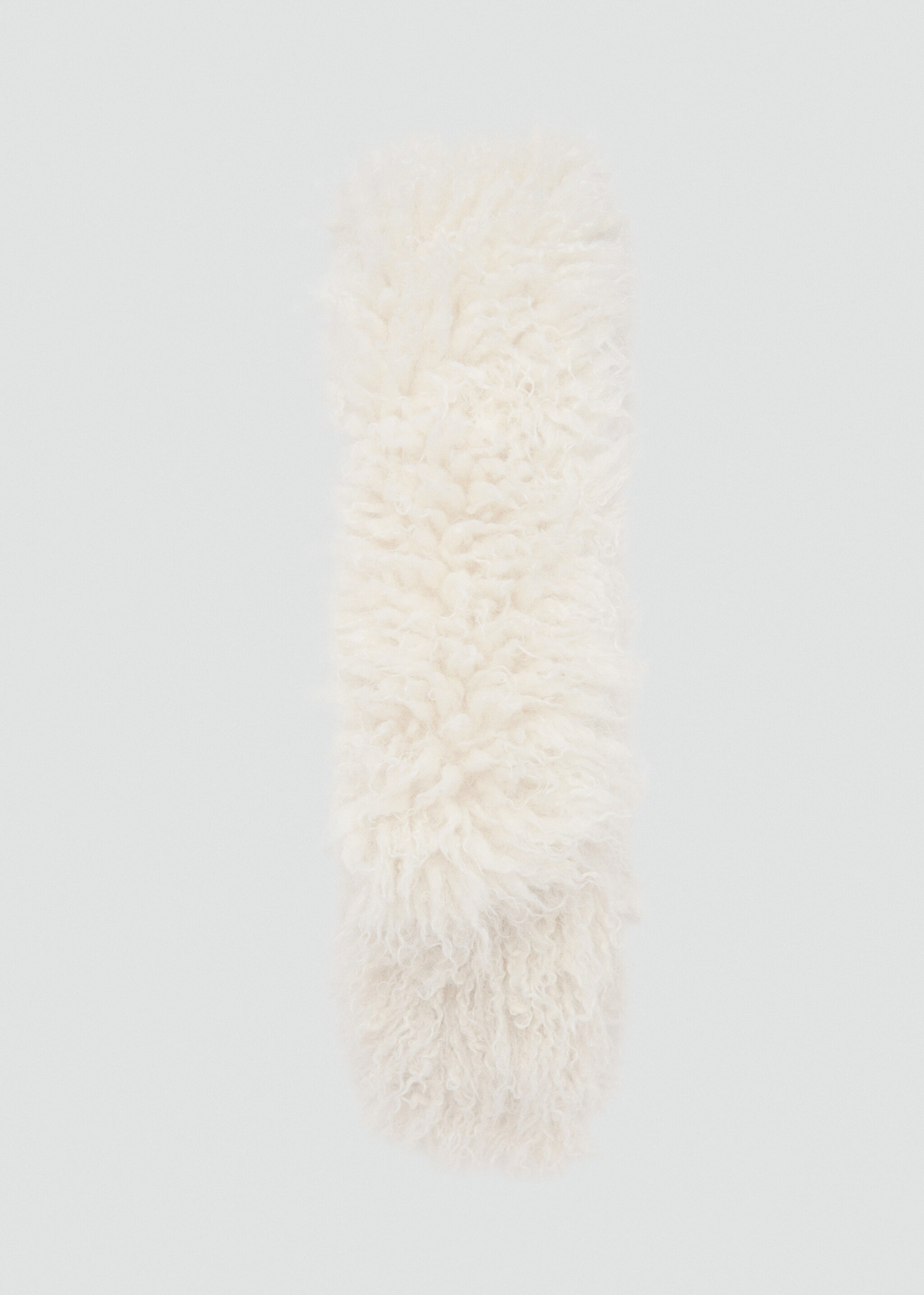 Faux-fur scarf - Article without model, Ecru. Ref: 87080417-00.