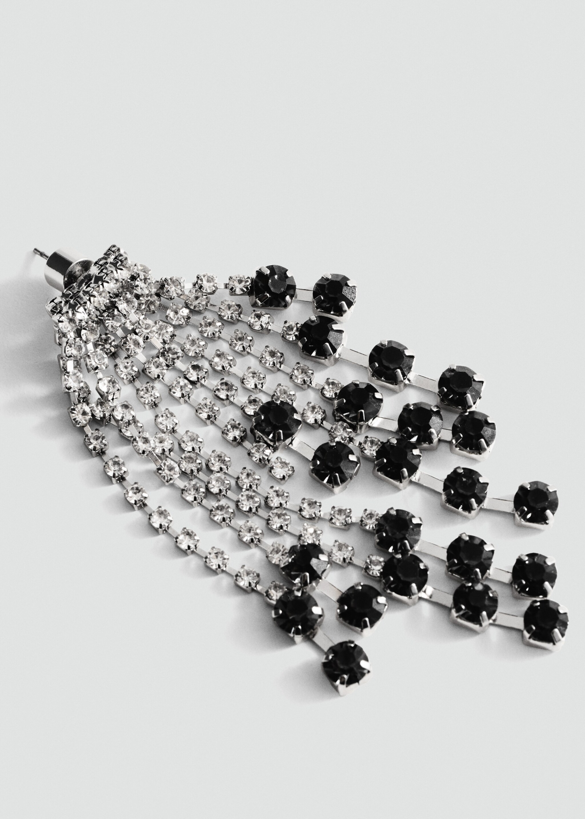 Cascade earrings with faceted crystals - Medium plane, Silver. Ref: 87080419-00.