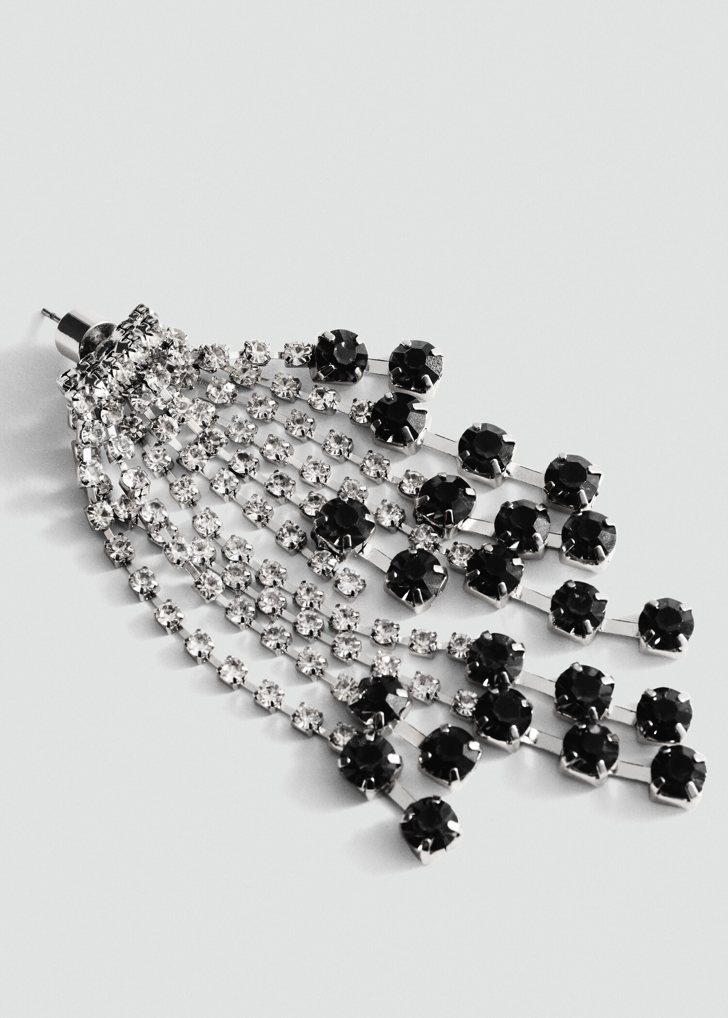 Cascade earrings with faceted crystals - Medium plane