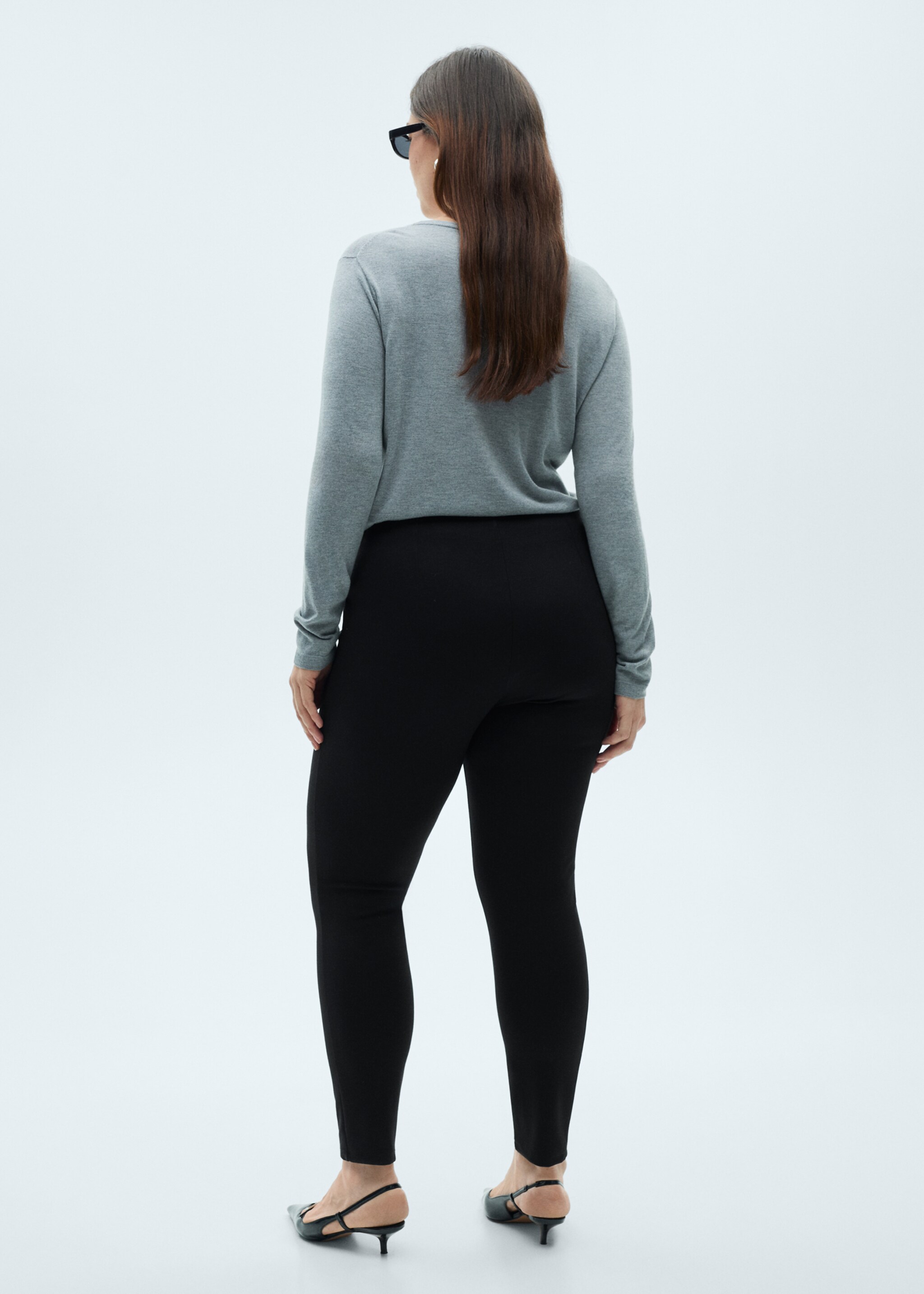 Mid-rise skinny leggings - Details of the article 5, Black. Ref: 87080422-00.