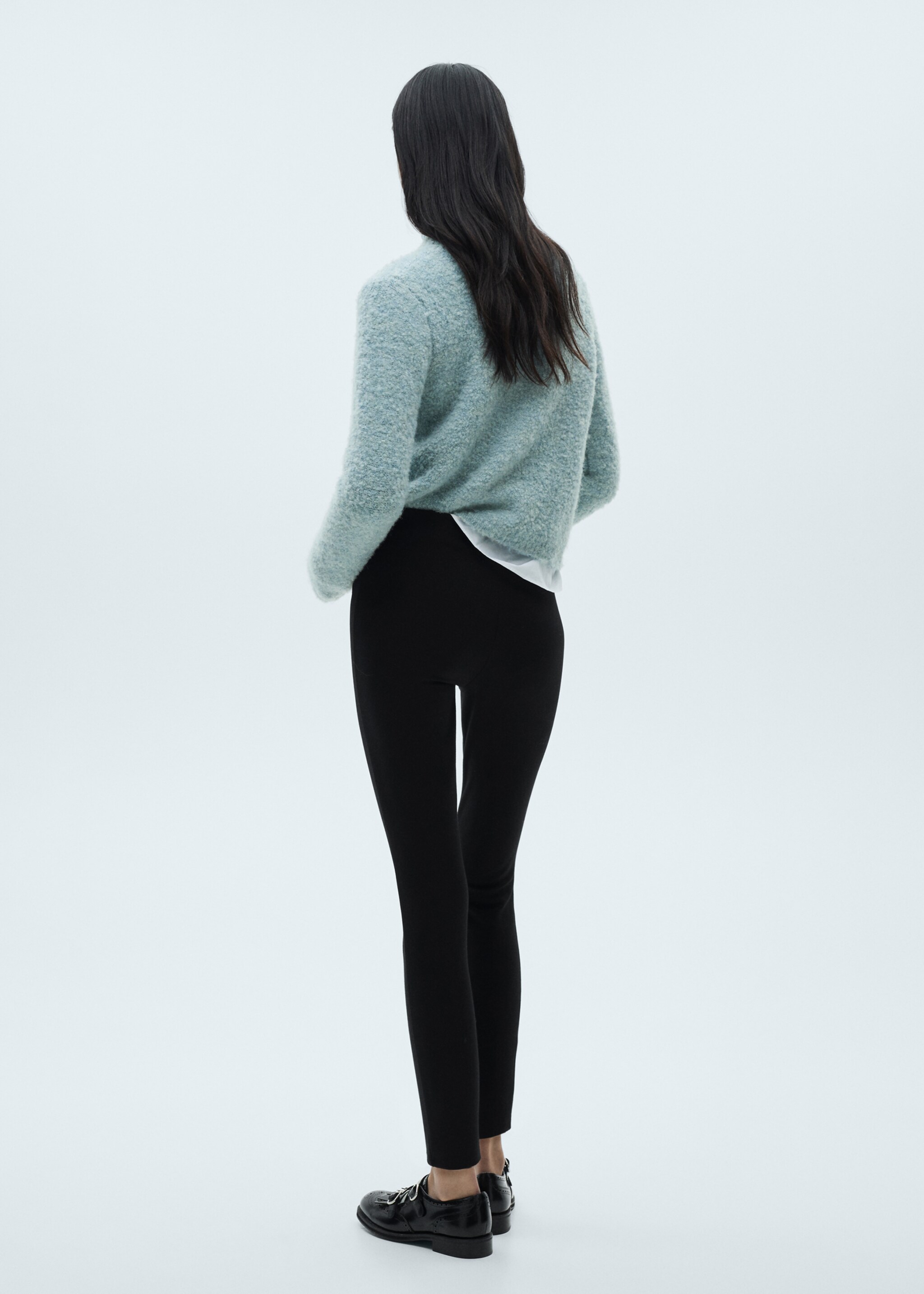 Mid-rise skinny leggings - Reverse of the article, Black. Ref: 87080422-00.
