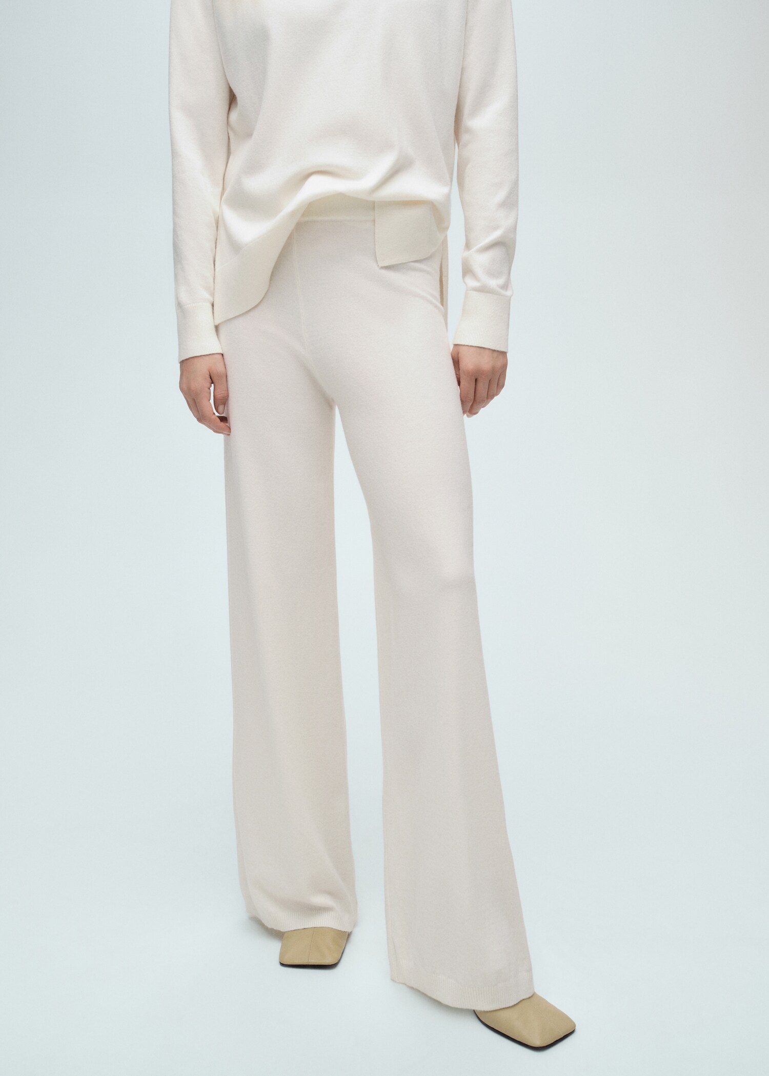 Fine-knit wide-leg trousers - Medium plane