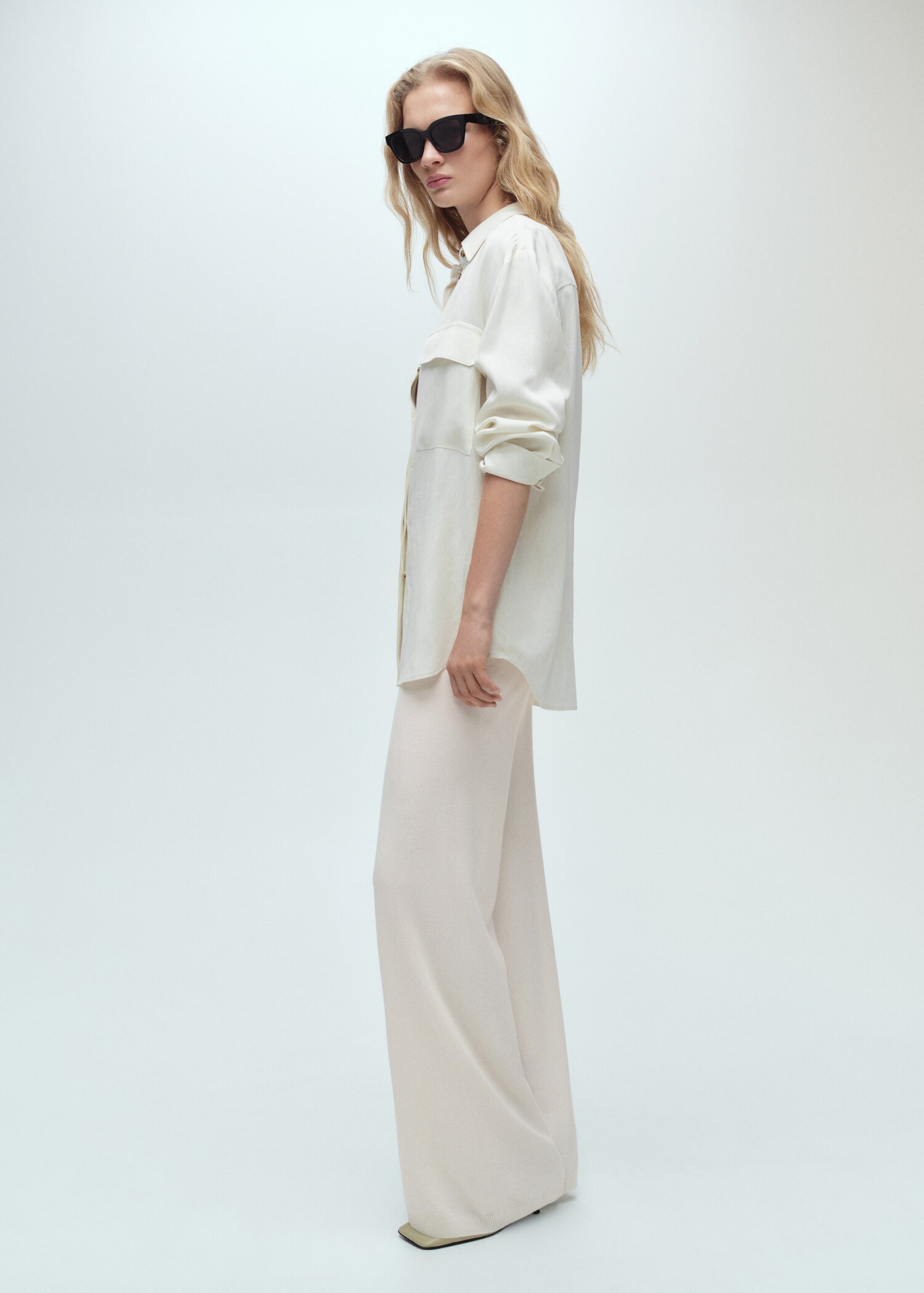 Fine-knit wide-leg trousers - Details of the article 2
