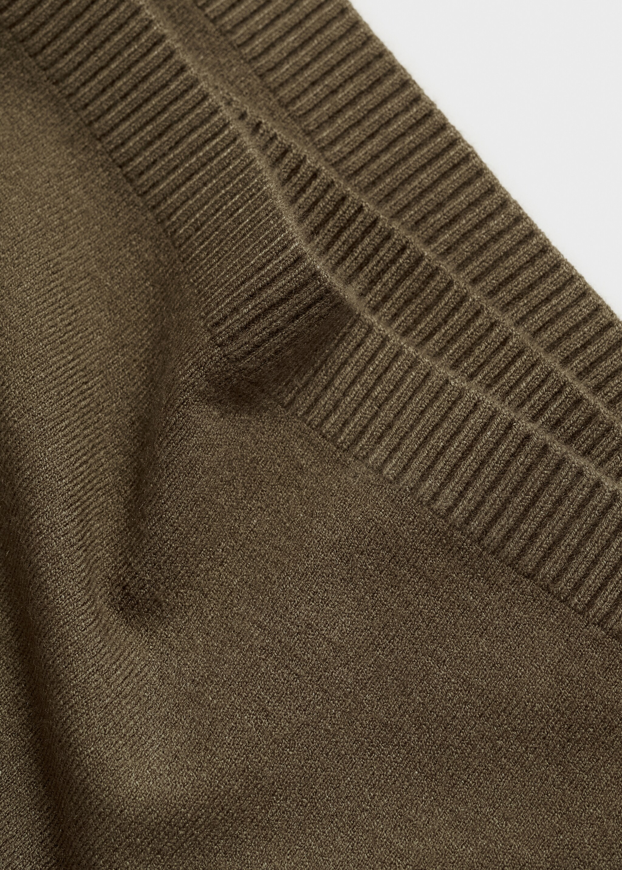 Fine-knit wide-leg trousers - Details of the article 0, Khaki. Ref: 87080425-00.