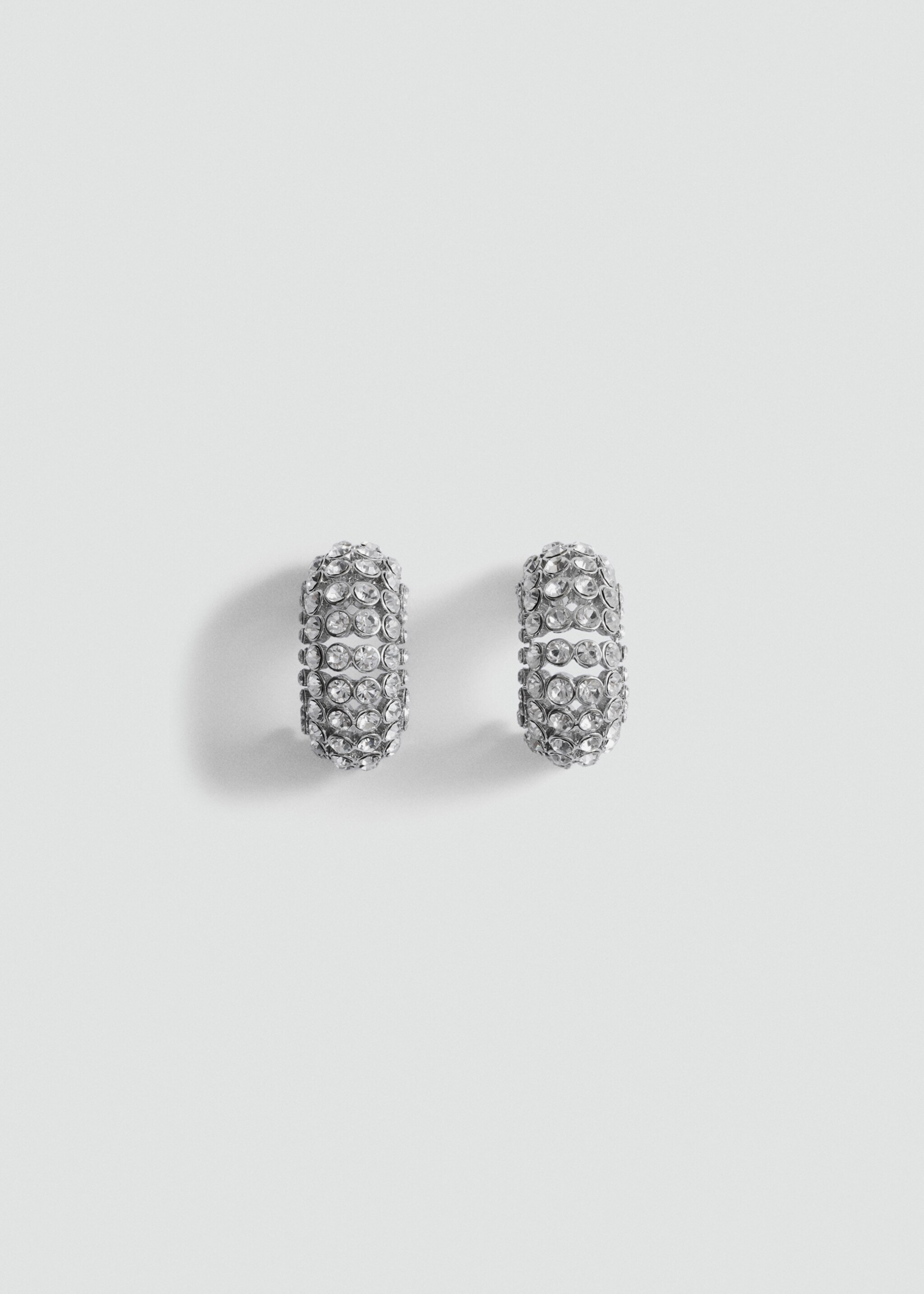 Semi-ring crystal earrings - Article without model, Silver. Ref: 87080426-00.
