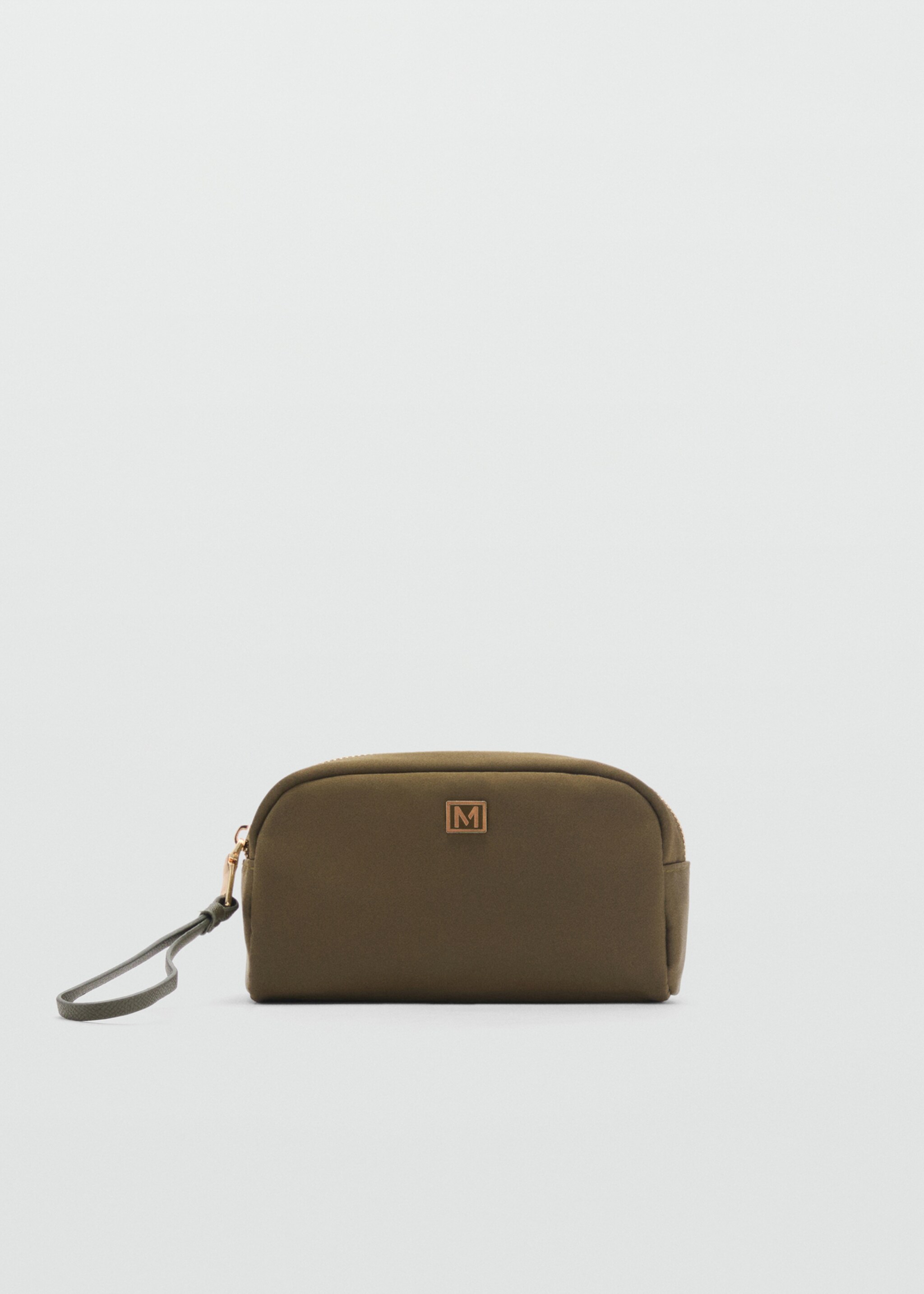 Zipped nylon cosmetics bag - Article without model, Khaki. Ref: 87080427-00.