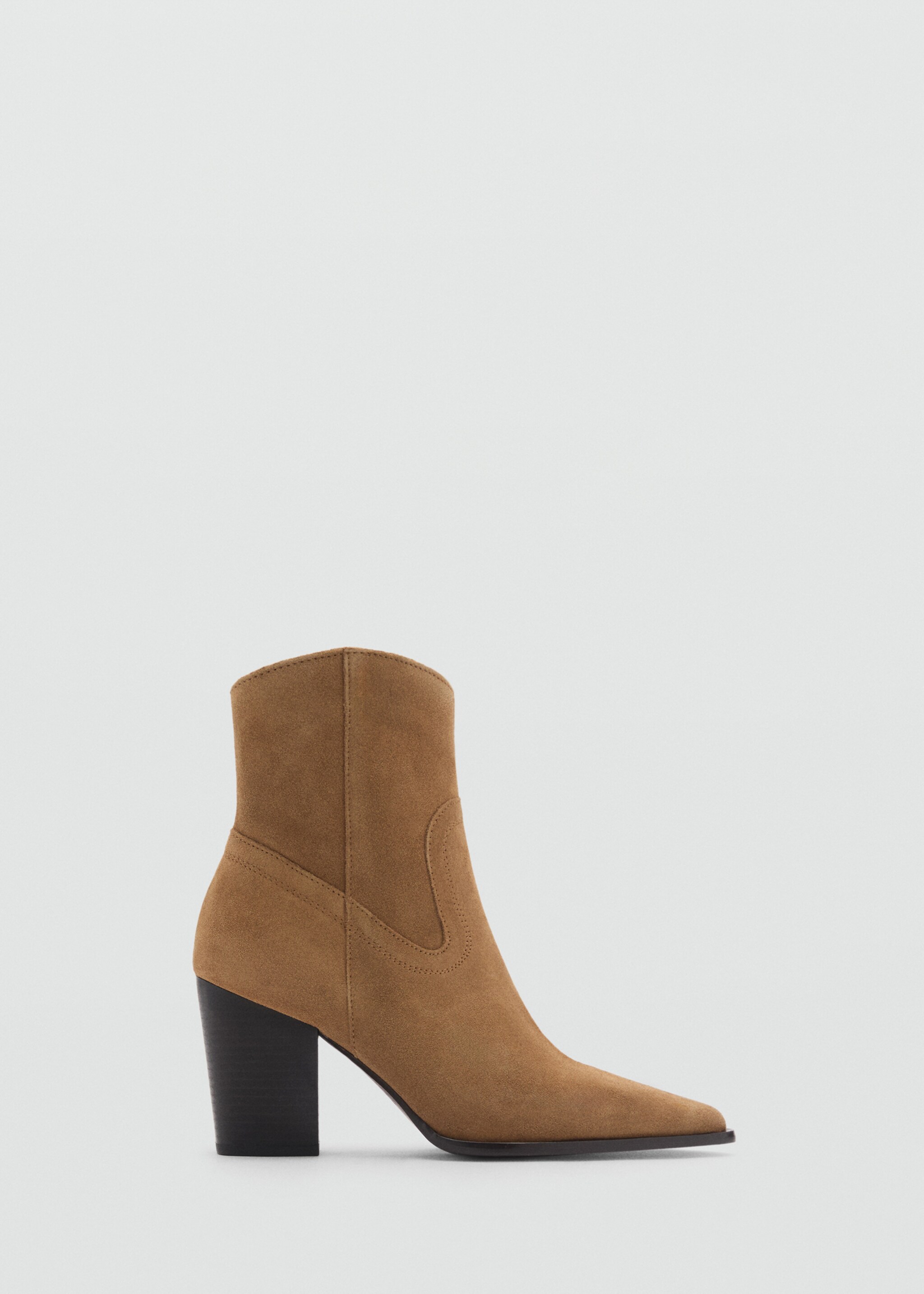 Suede leather ankle boots - Article without model, Tobacco Brown. Ref: 87080449-00.