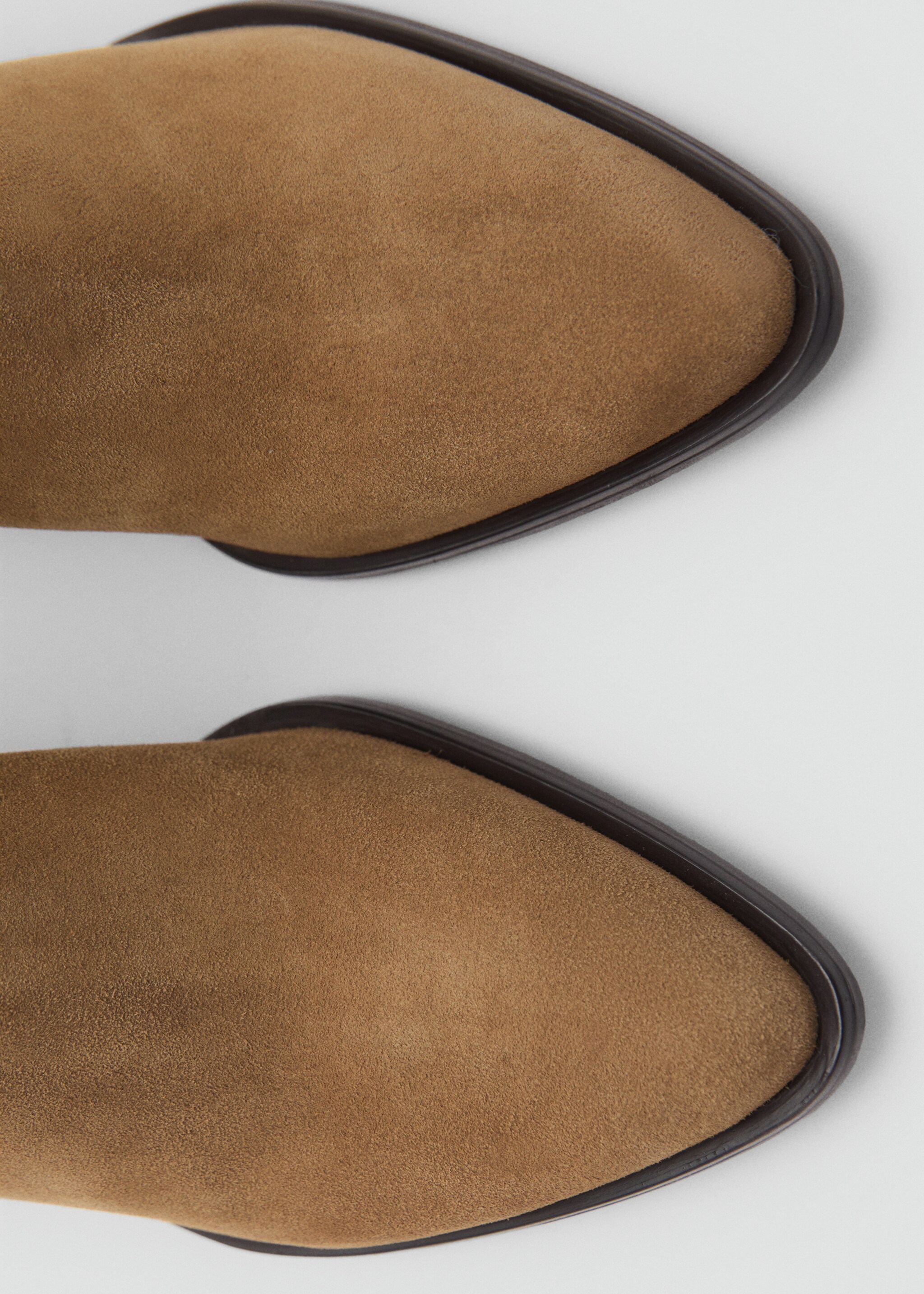 Suede leather ankle boots - Details of the article 2, Tobacco Brown. Ref: 87080449-00.