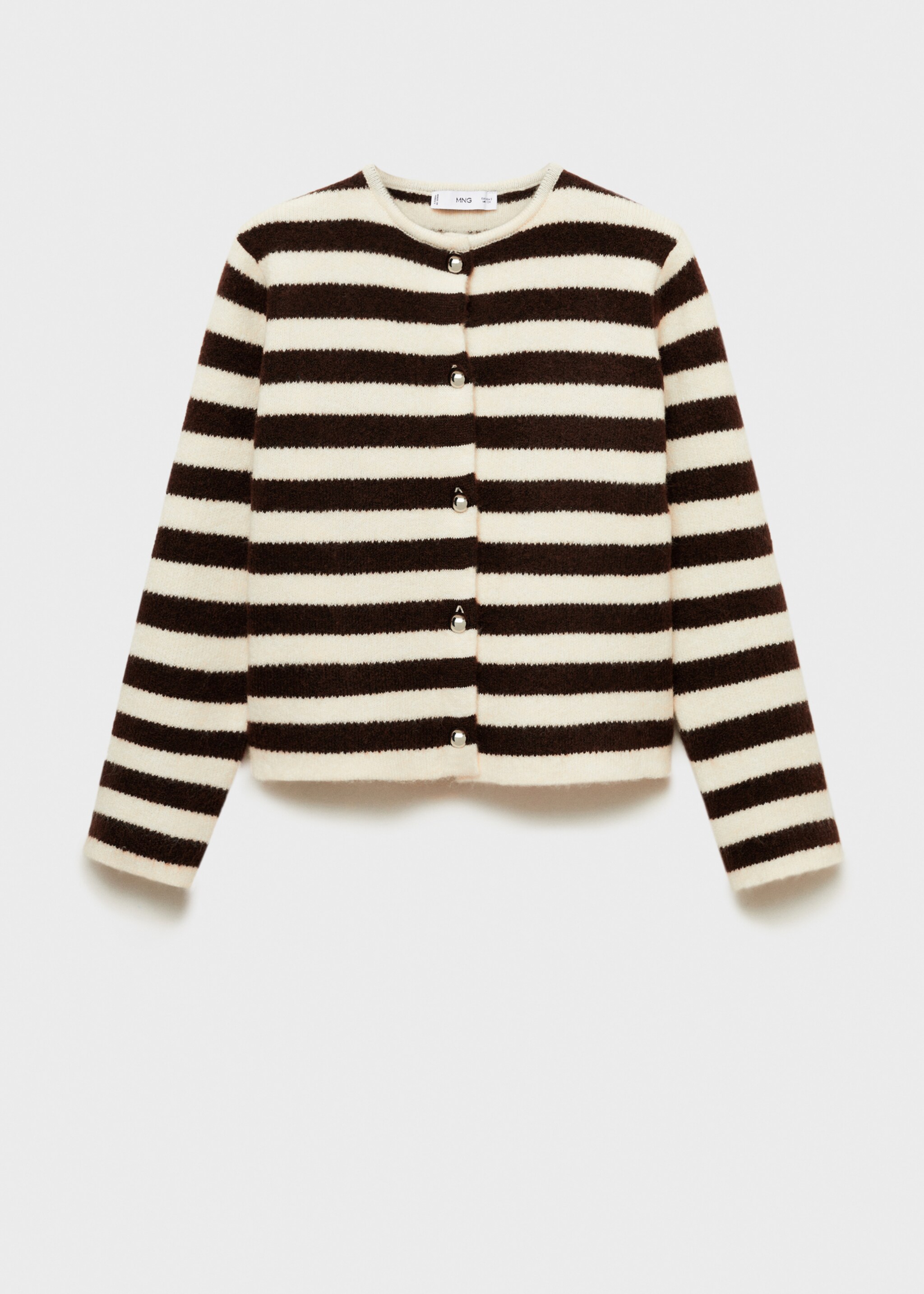 Cárdigan rayas botones - Artículo sin modelo, Crudo. Ref: 87080451-00.