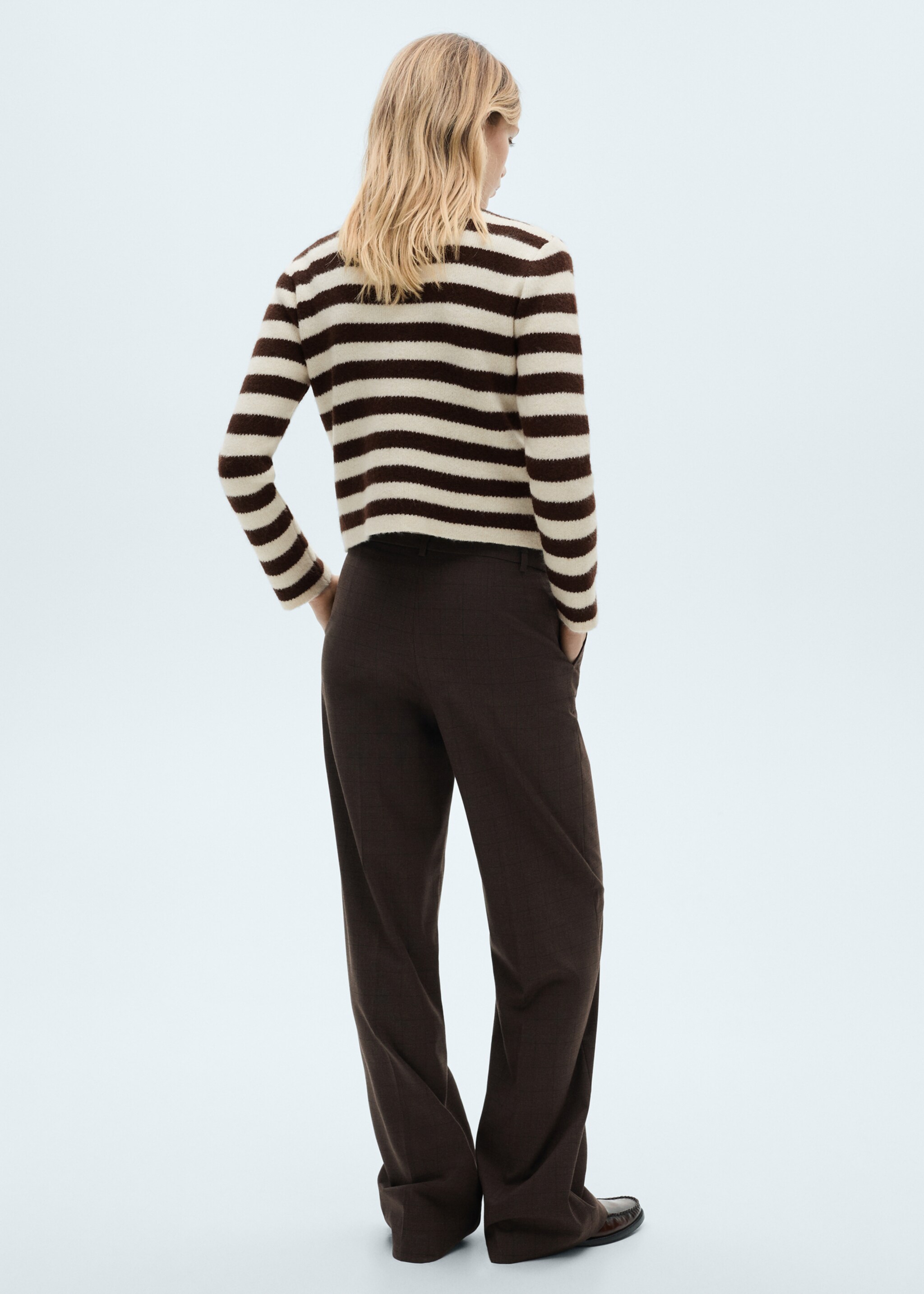 Cárdigan rayas botones - Reverso del artículo, Crudo. Ref: 87080451-00.