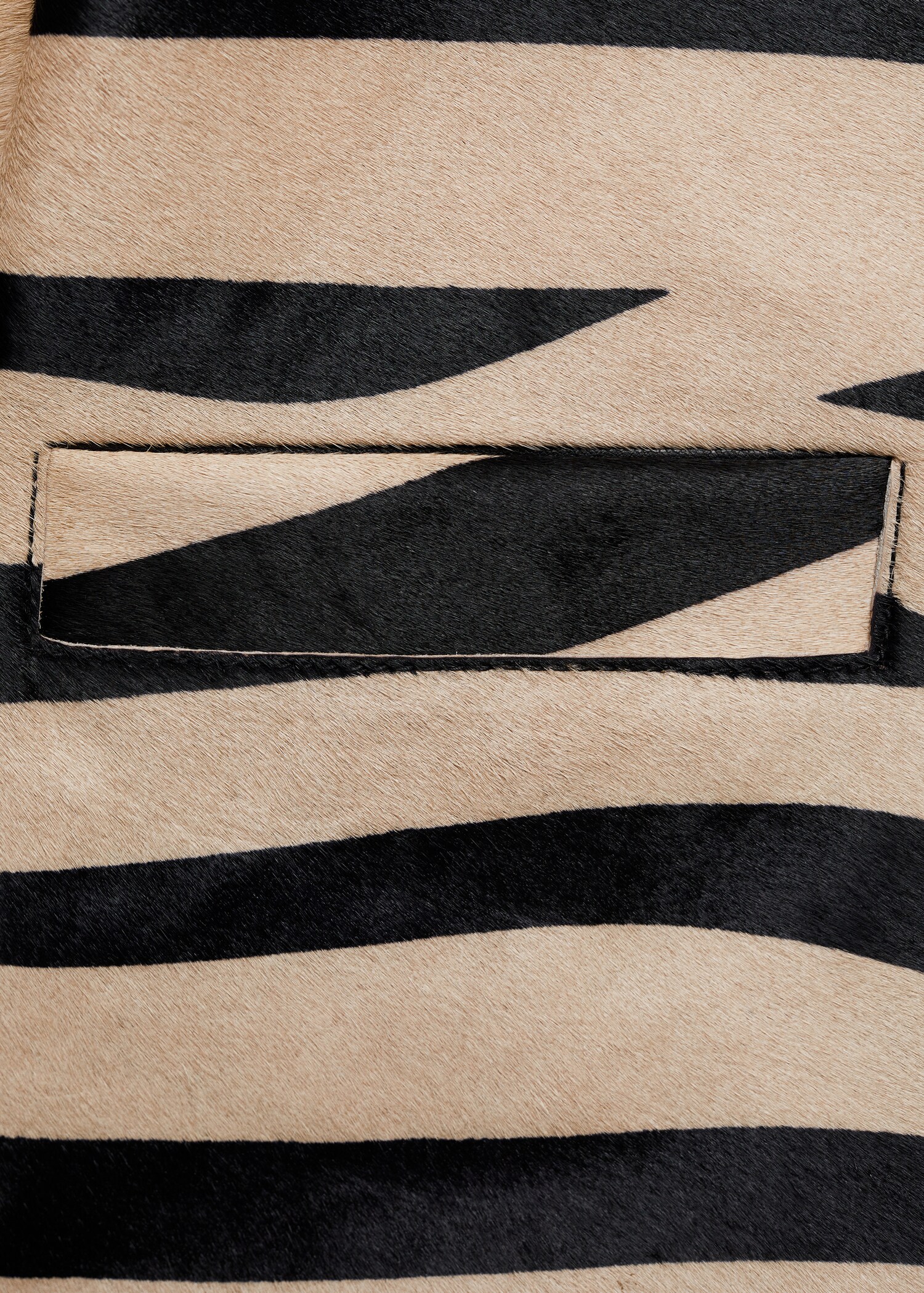 Veste cuir et imitation fourrure zébrée - Détail de l'article 0