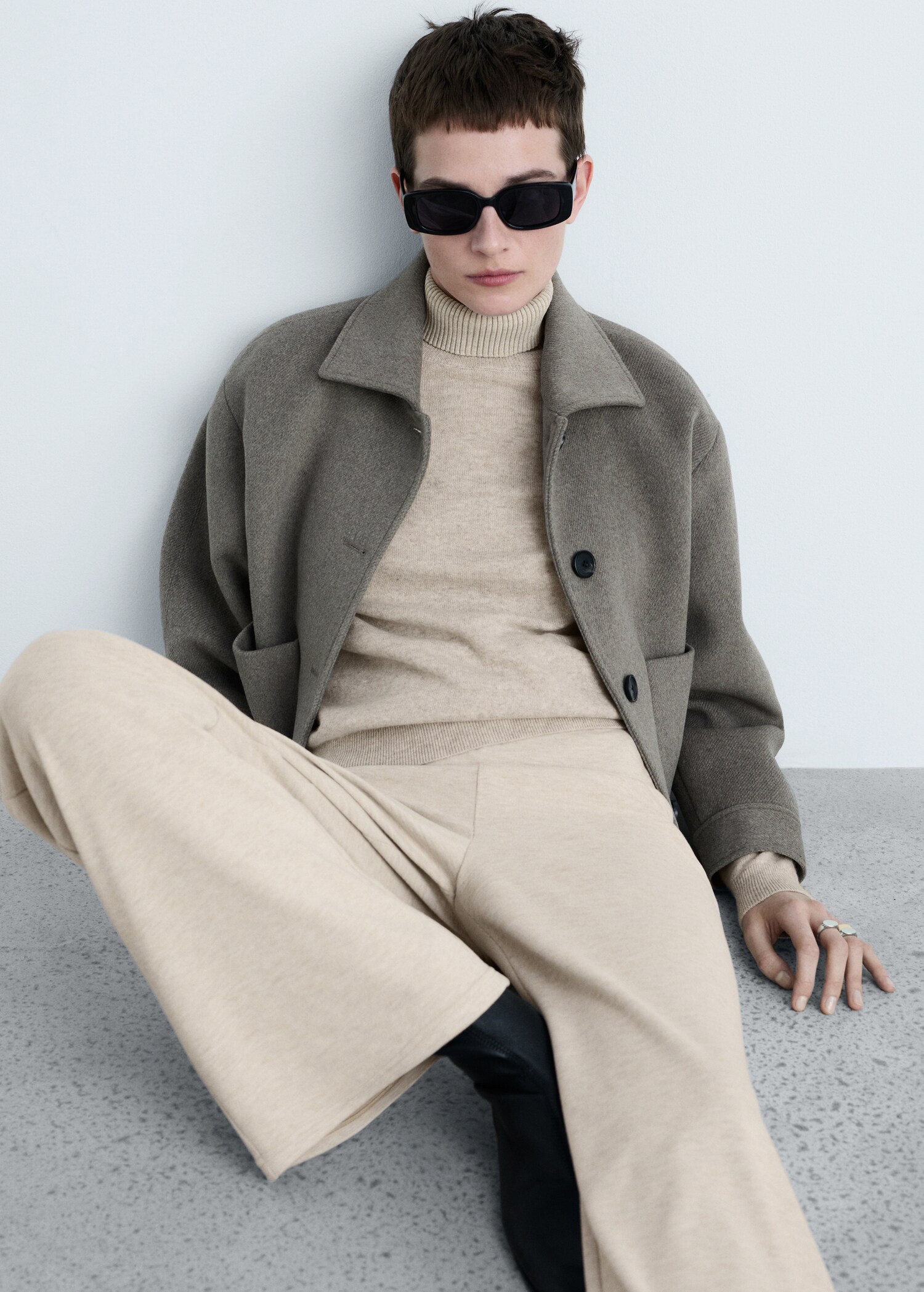 Fine-knit wide-leg trousers - Details of the article 2