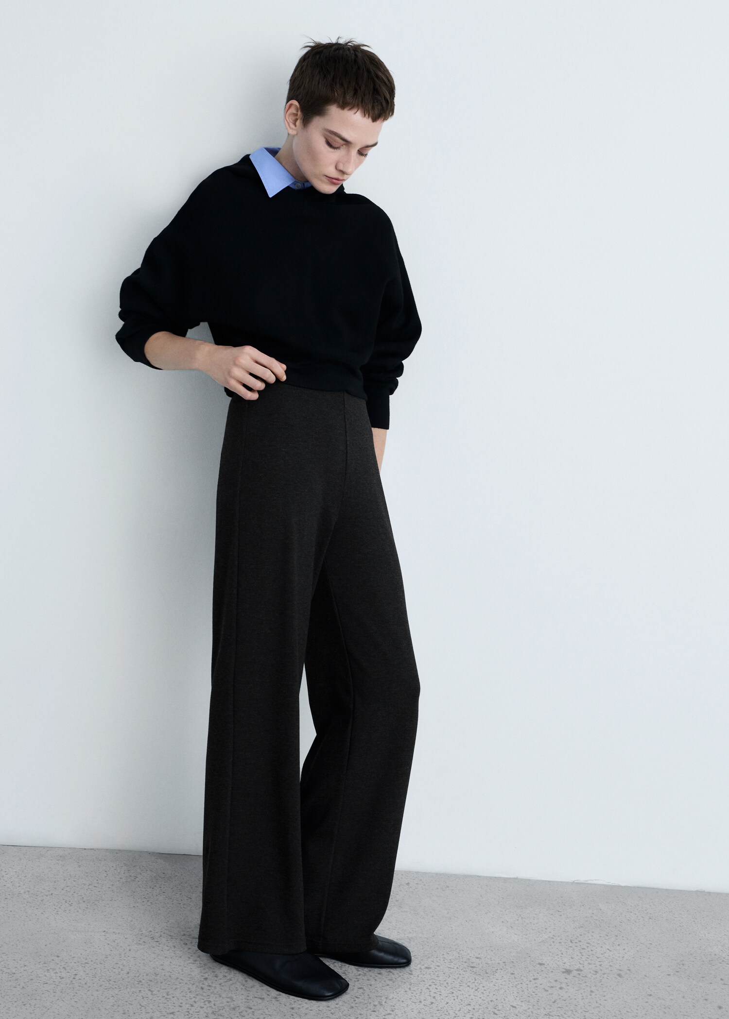 Fine-knit wide-leg trousers - Details of the article 2