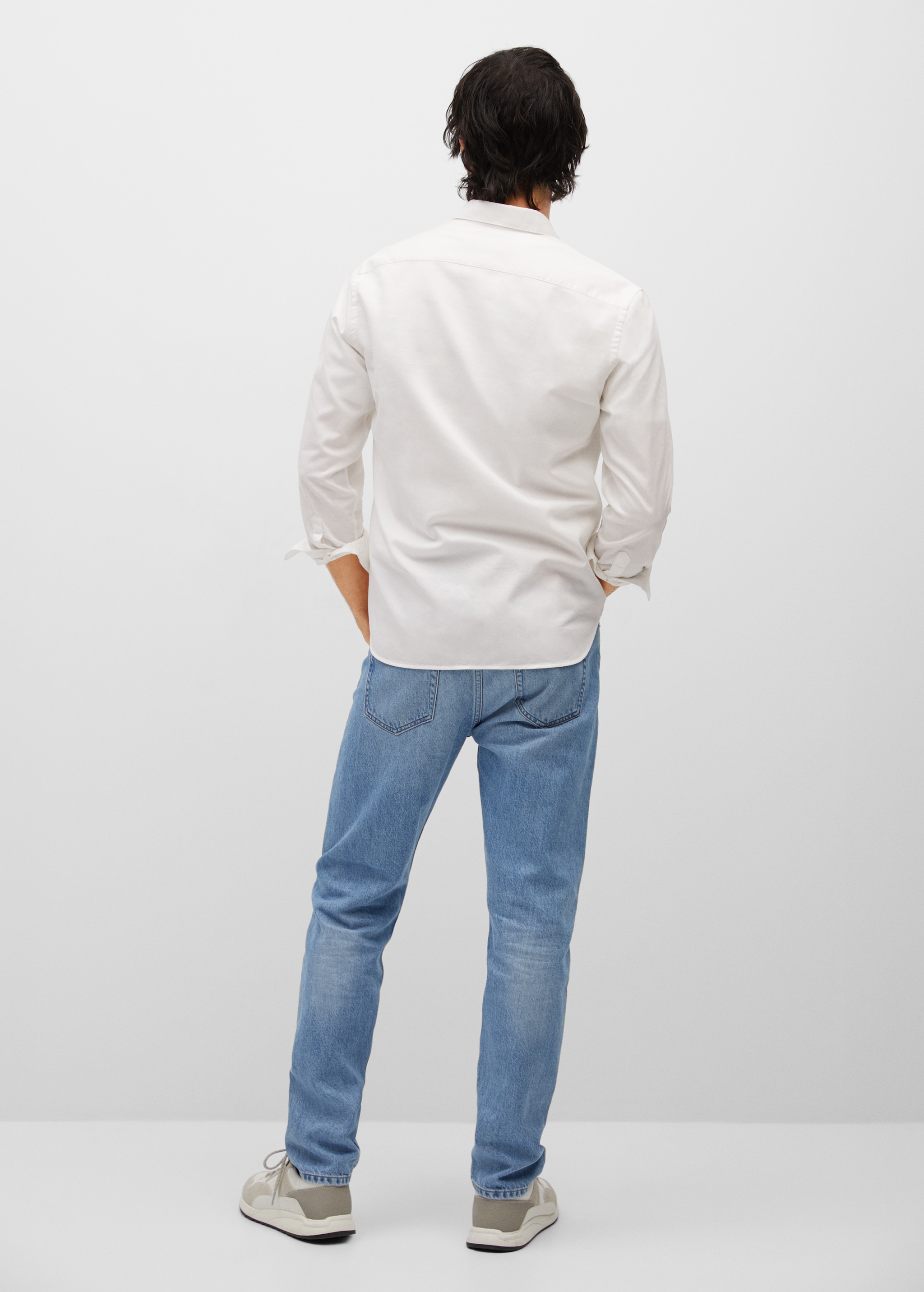 Bavlněná košile slim fit se strukturou - Zadní strana zboží
