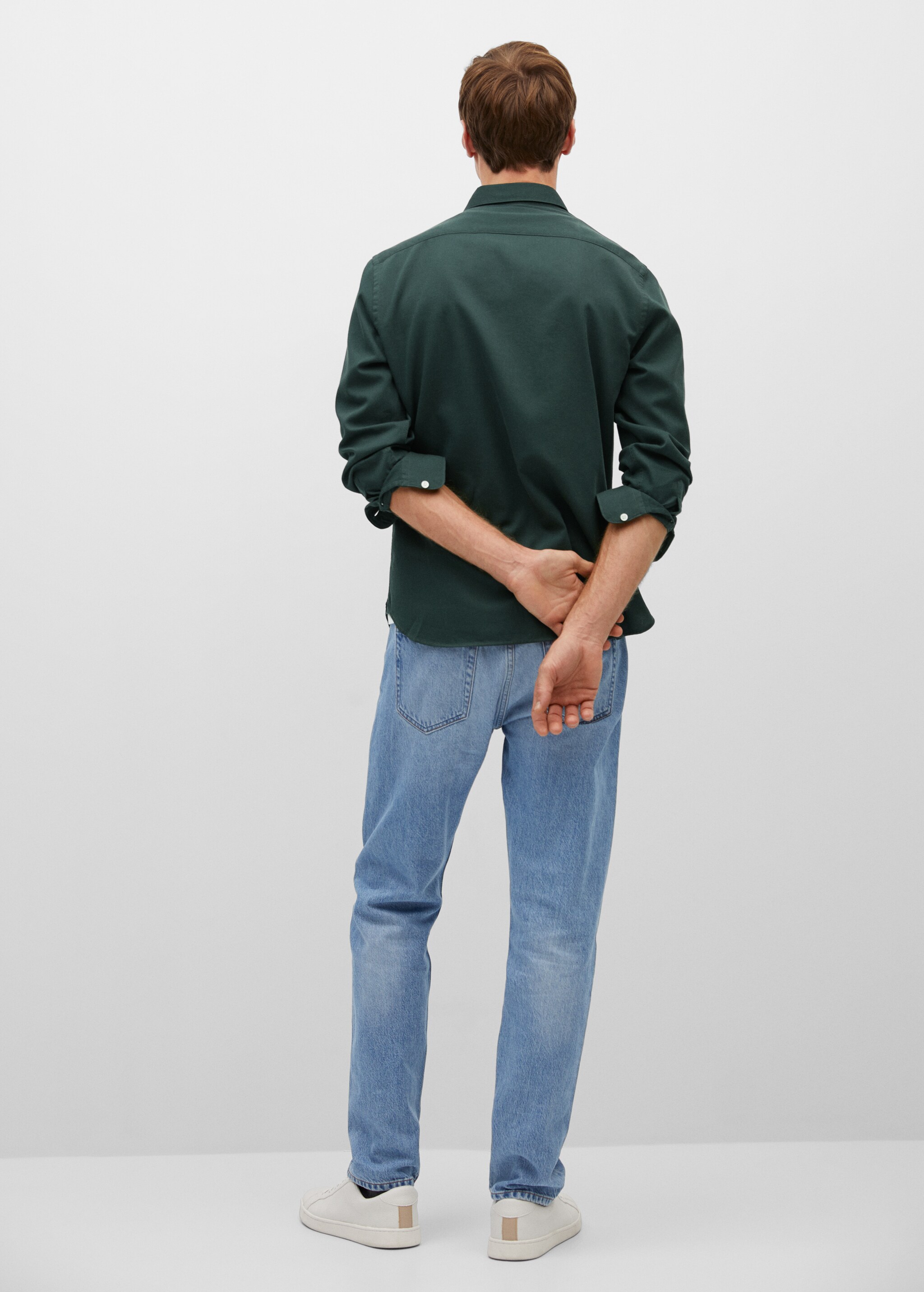 Bavlněná košile slim fit se strukturou - Zadní strana zboží