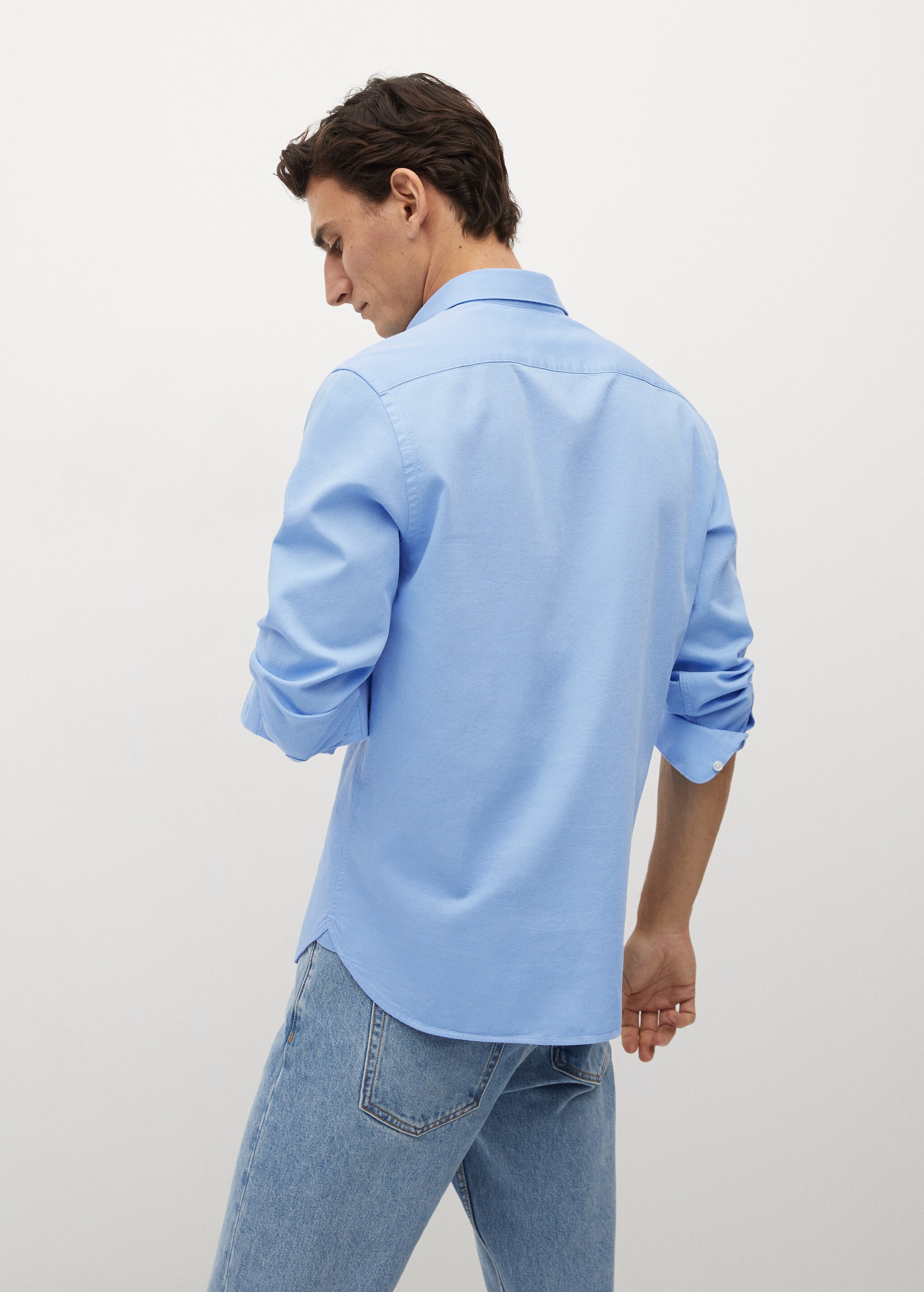Bavlněná košile slim fit se strukturou - Zadní strana zboží