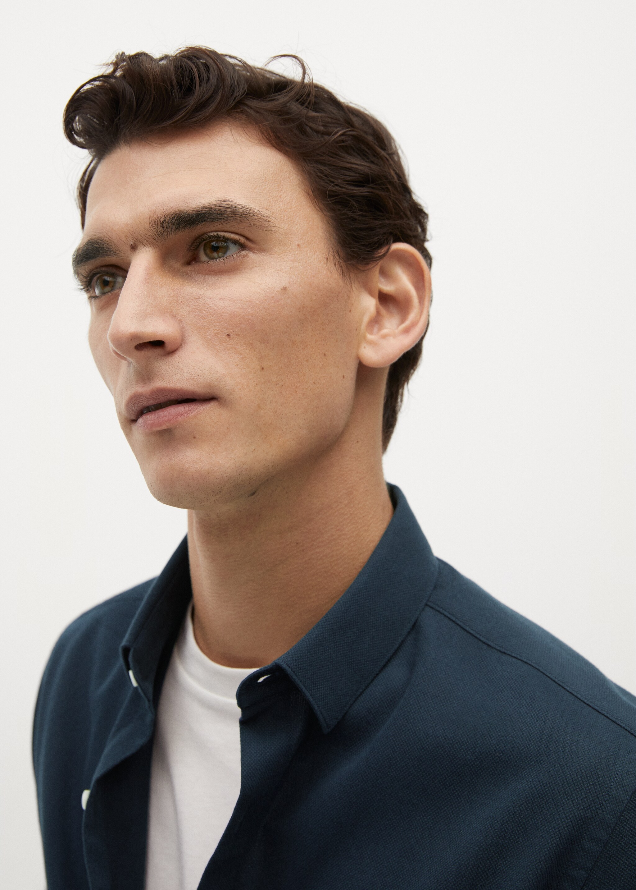 Bavlněná košile slim fit se strukturou - Detail zboží 1