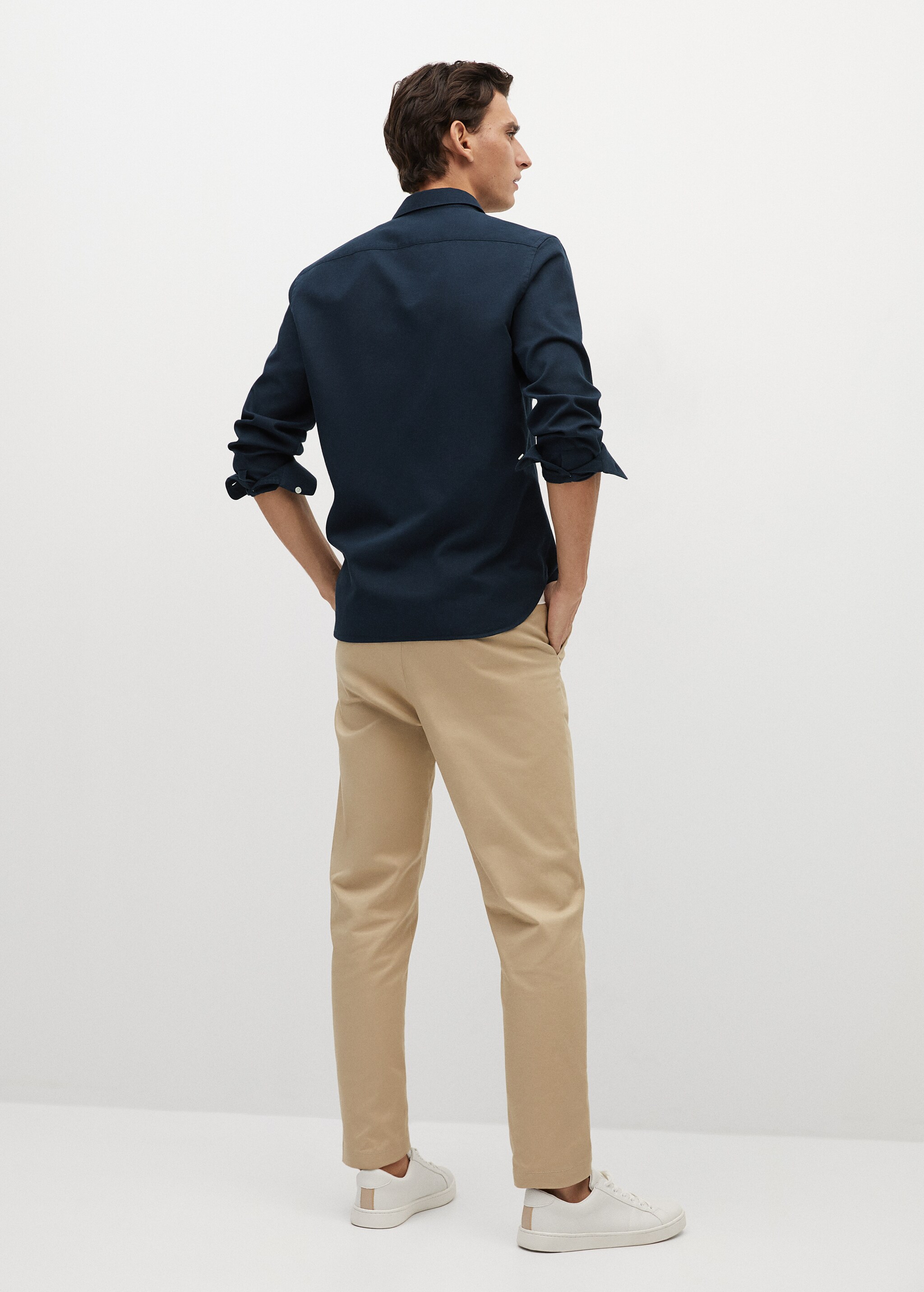 Bavlněná košile slim fit se strukturou - Zadní strana zboží