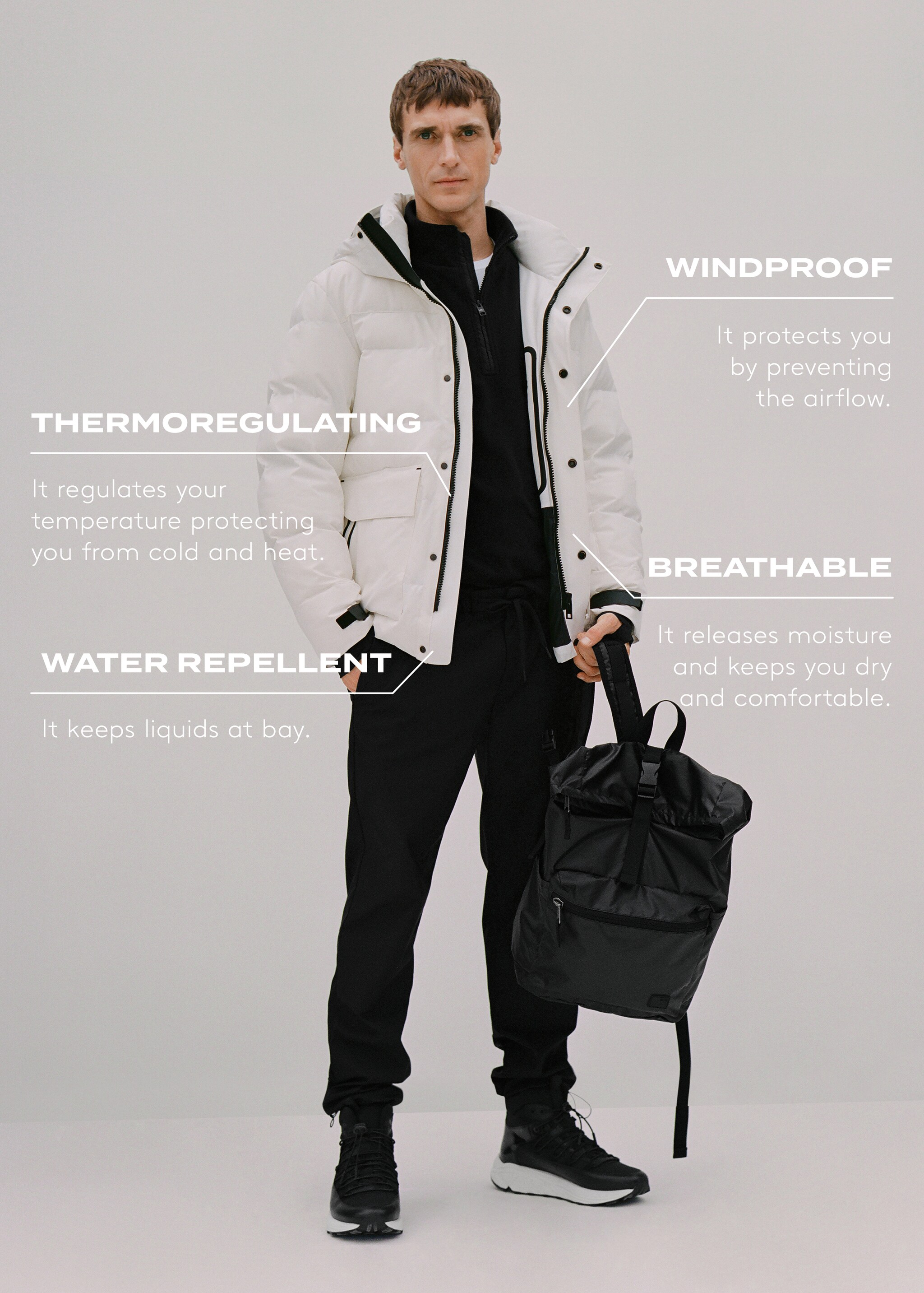 Anorak acolchado tejido técnico - Detalle del artículo 6