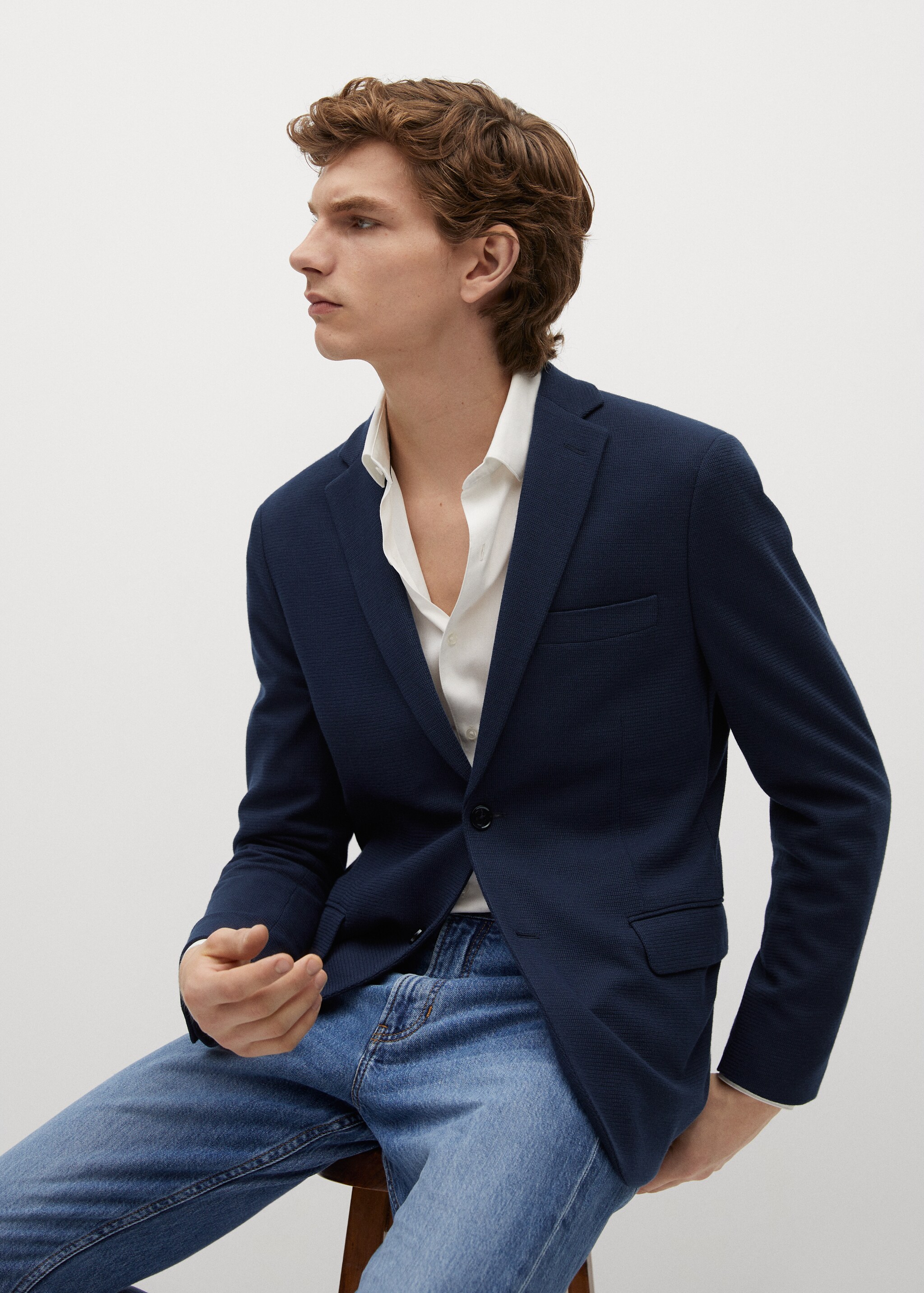 Sako slim fit se strukturou - Detail zboží 1