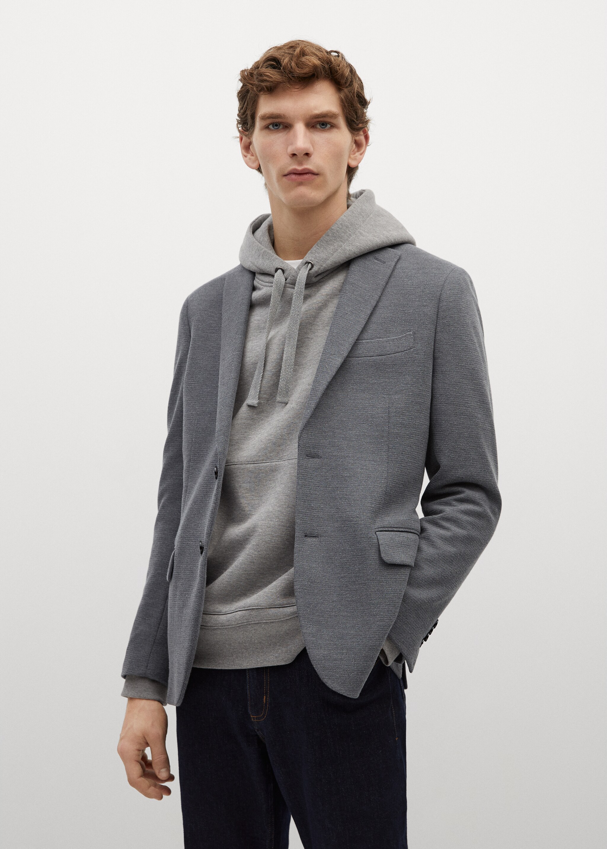 Sako slim fit se strukturou - Náhled ve středové rovině