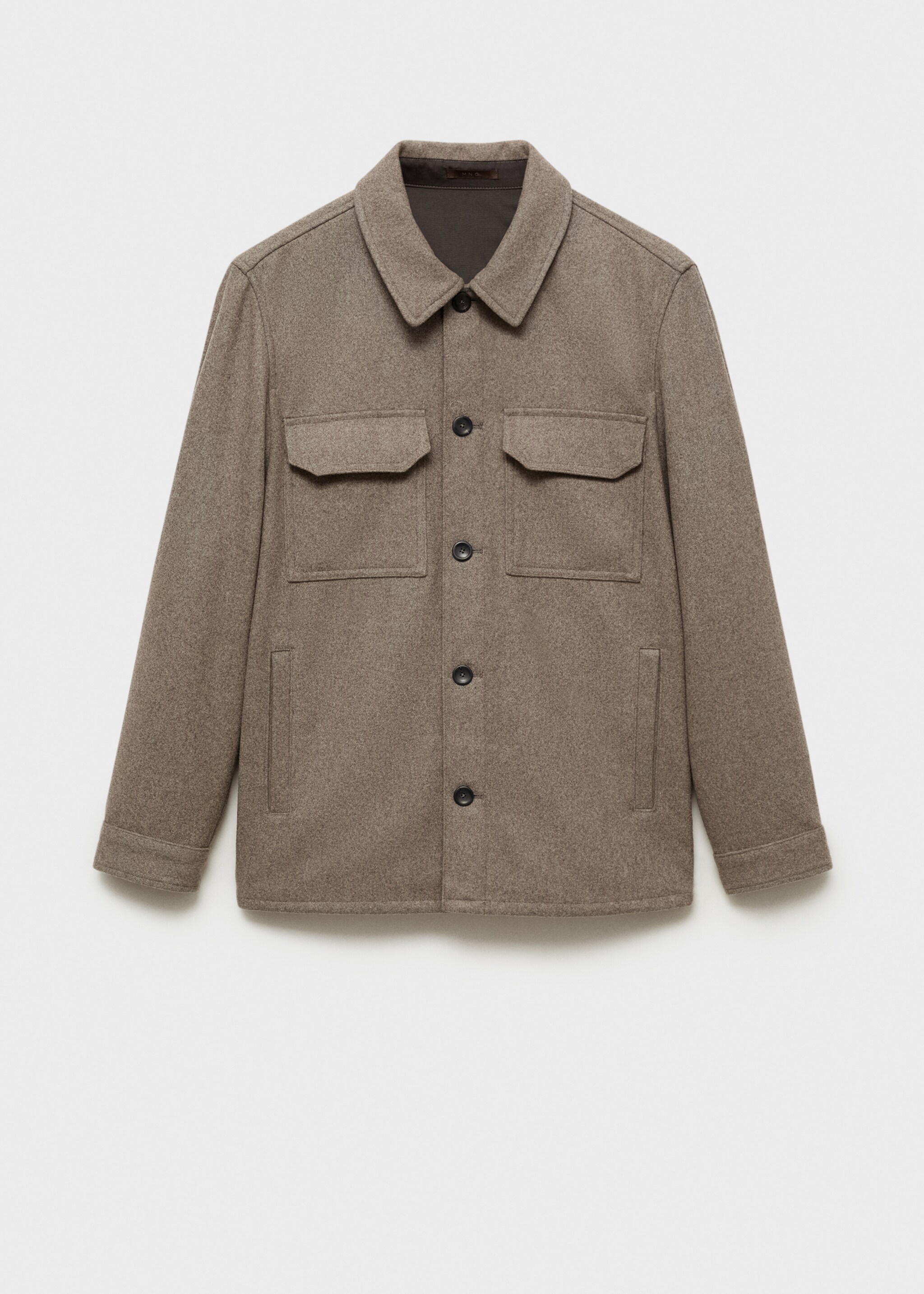 Surchemise laine mélangée flanelle - Article sans modèle, Marron moyen. Ref: 87080574-00.