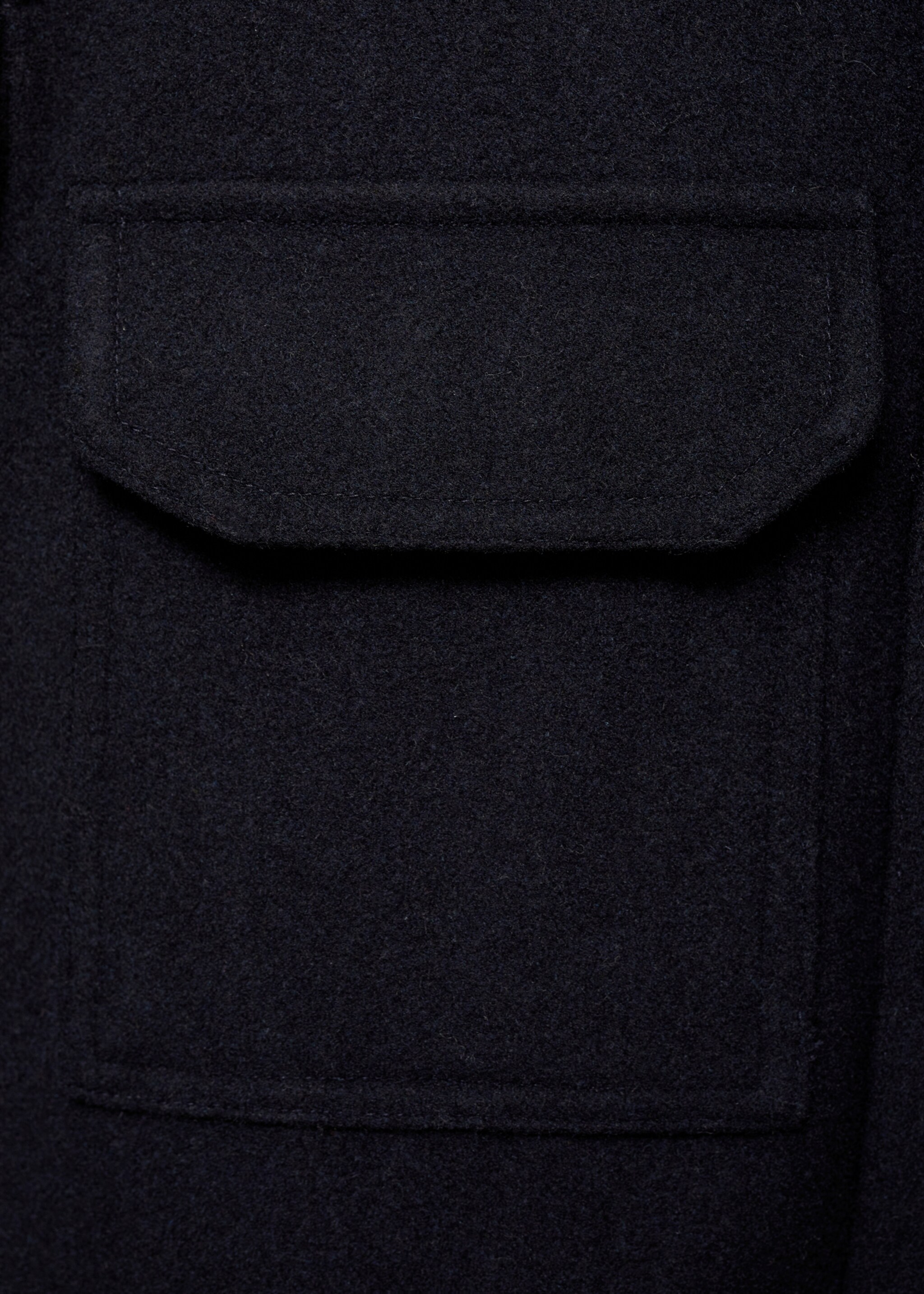 Flannel wool-blend overshirt - Details of the article 0, Dark Navy. Ref: 87080574-00.