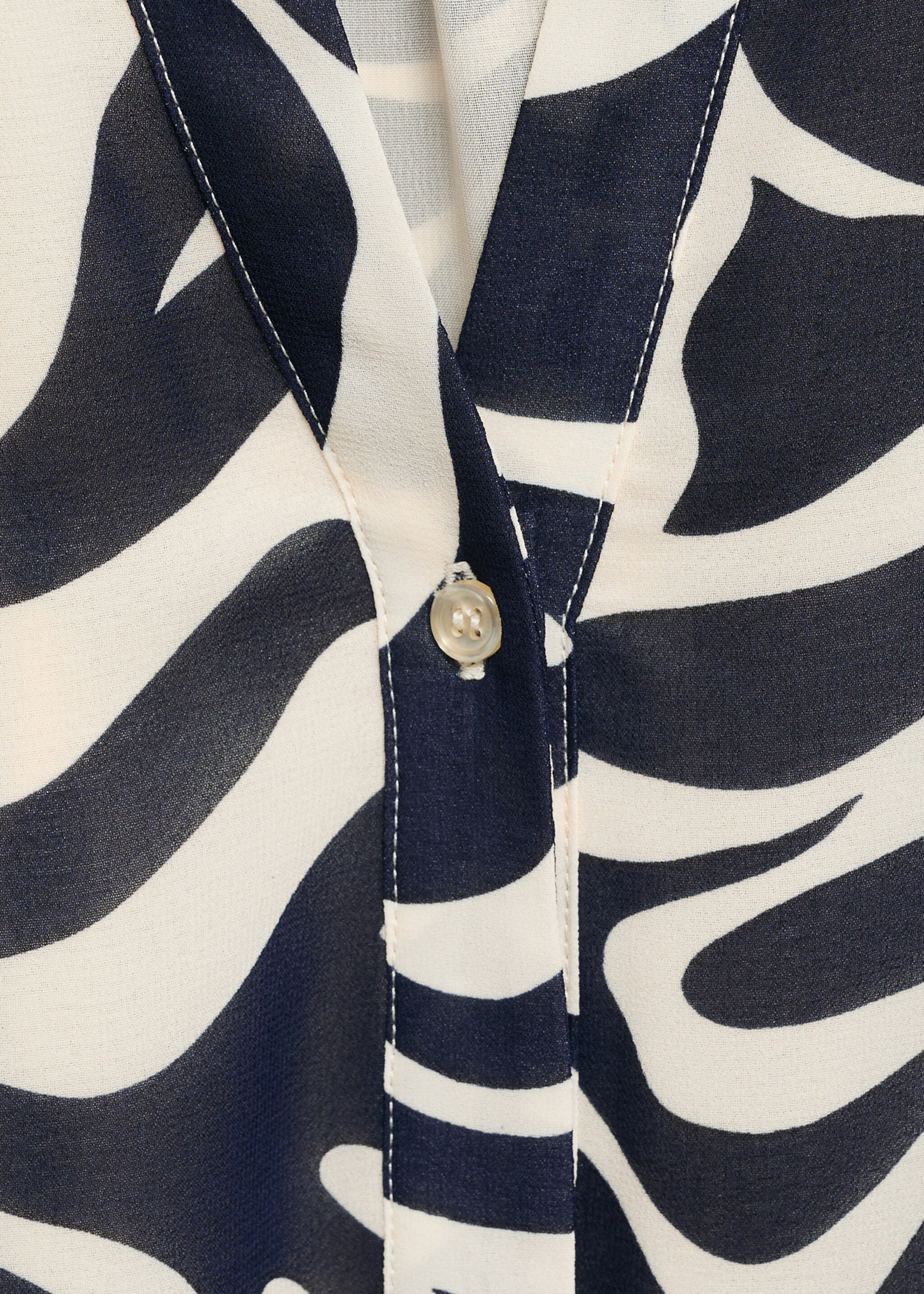 Bedrucktes Rüschenkleid - Detail des Artikels 8, Dunkles Marineblau. Ref: 87080576-00.