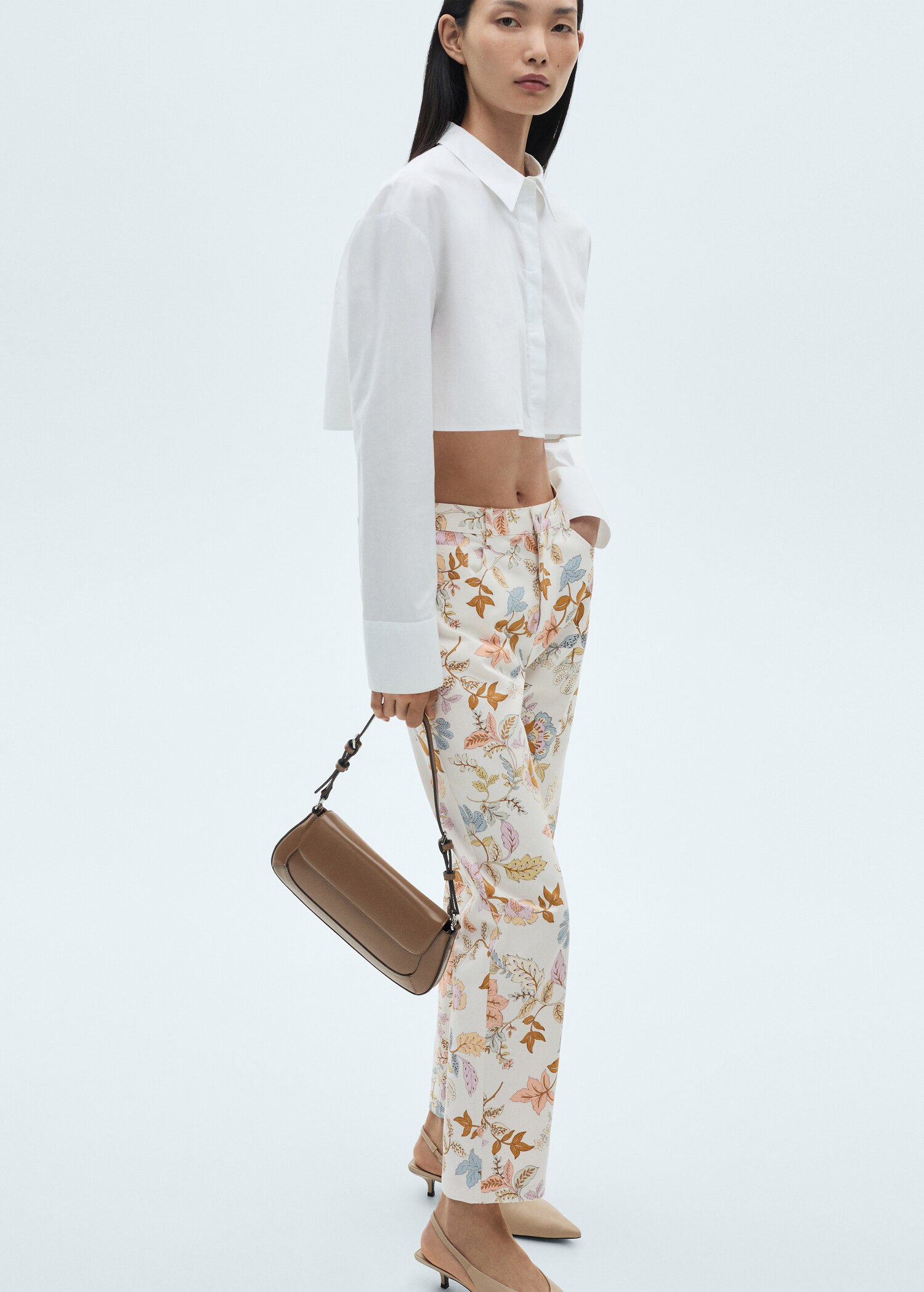 Gerade Hose mit floralem Print - Detail des Artikels 2