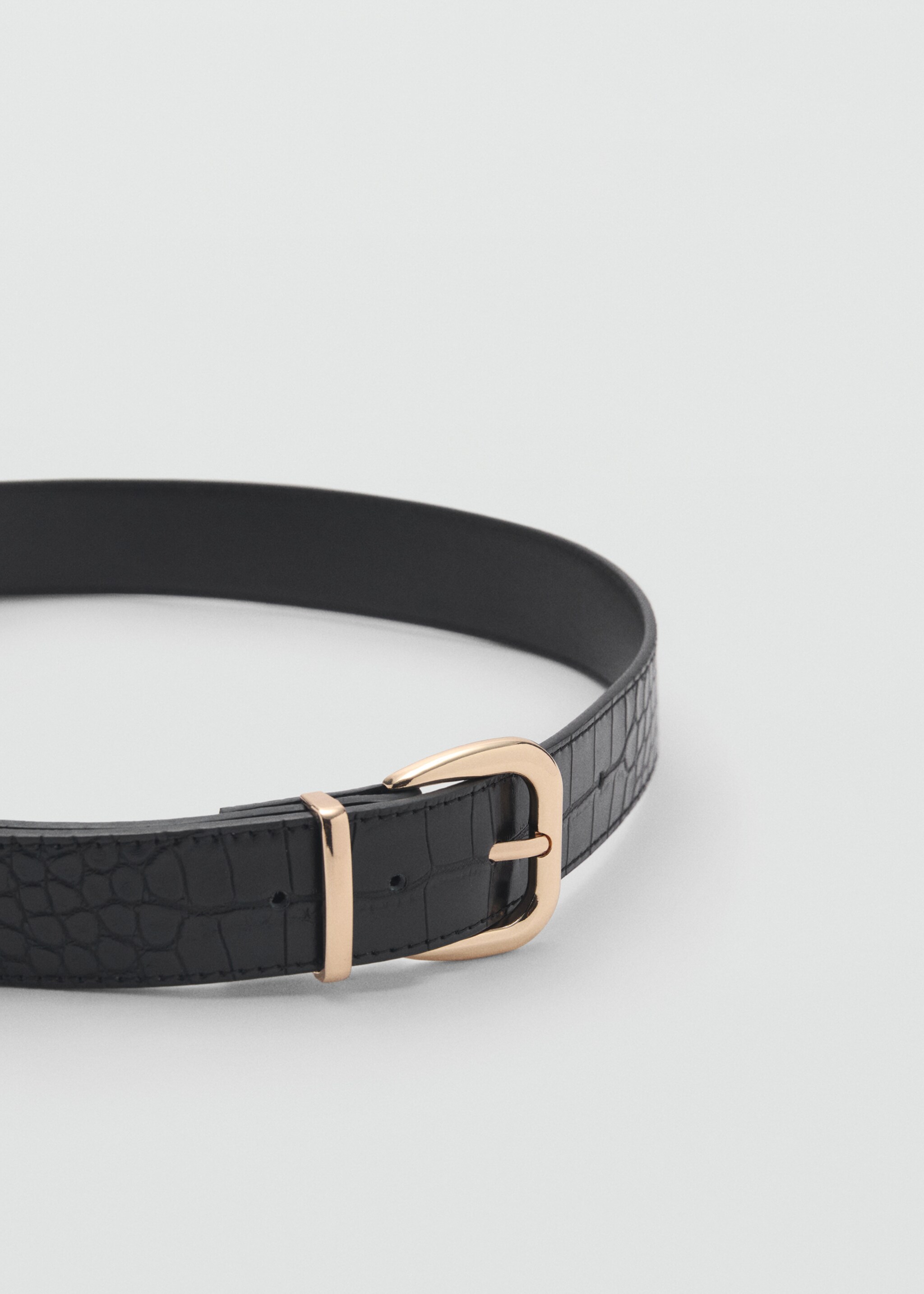 Crocodile-effect belt - Medium plane, Black. Ref: 87080591-00.