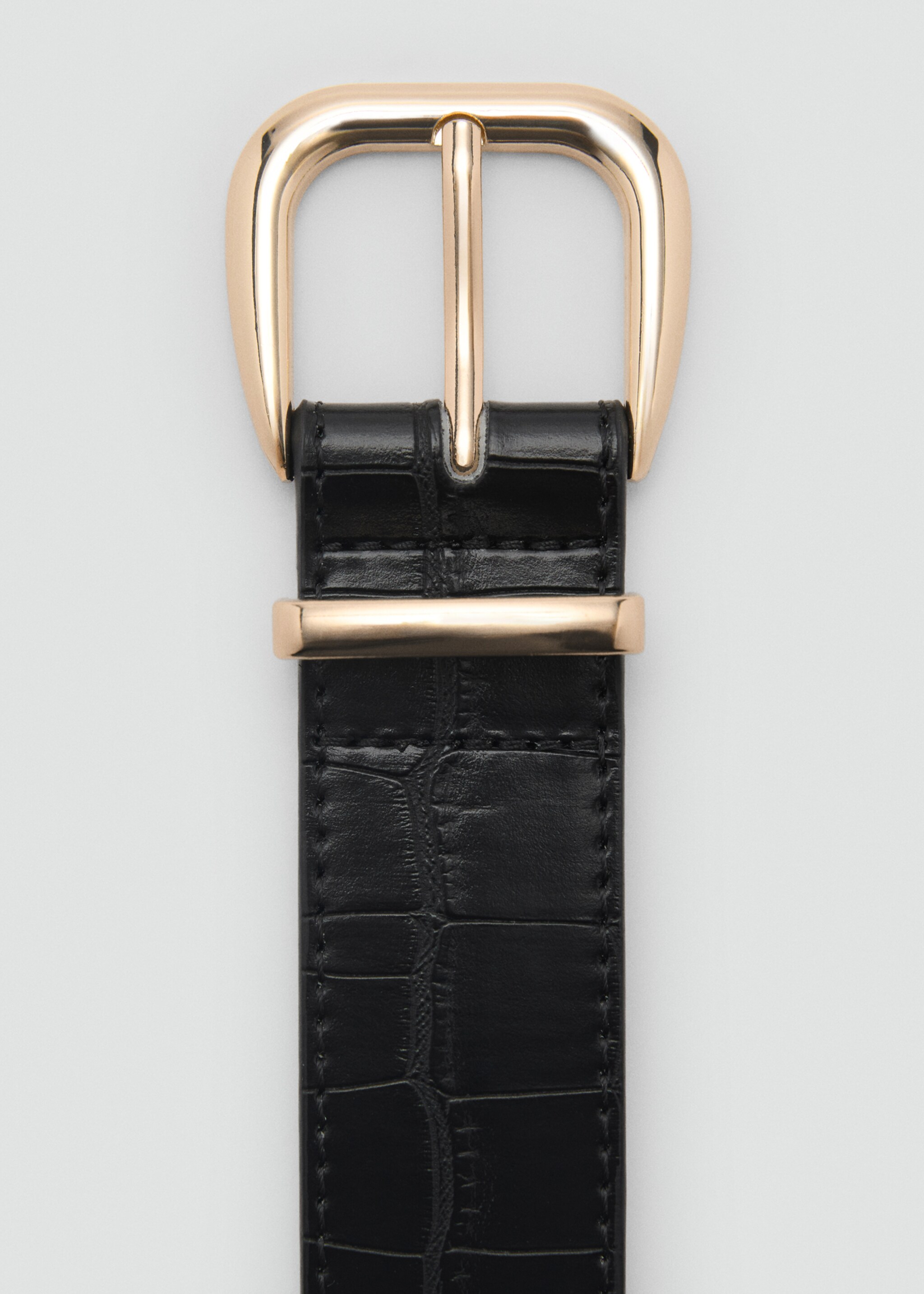 Crocodile-effect belt - Details of the article 1, Black. Ref: 87080591-00.