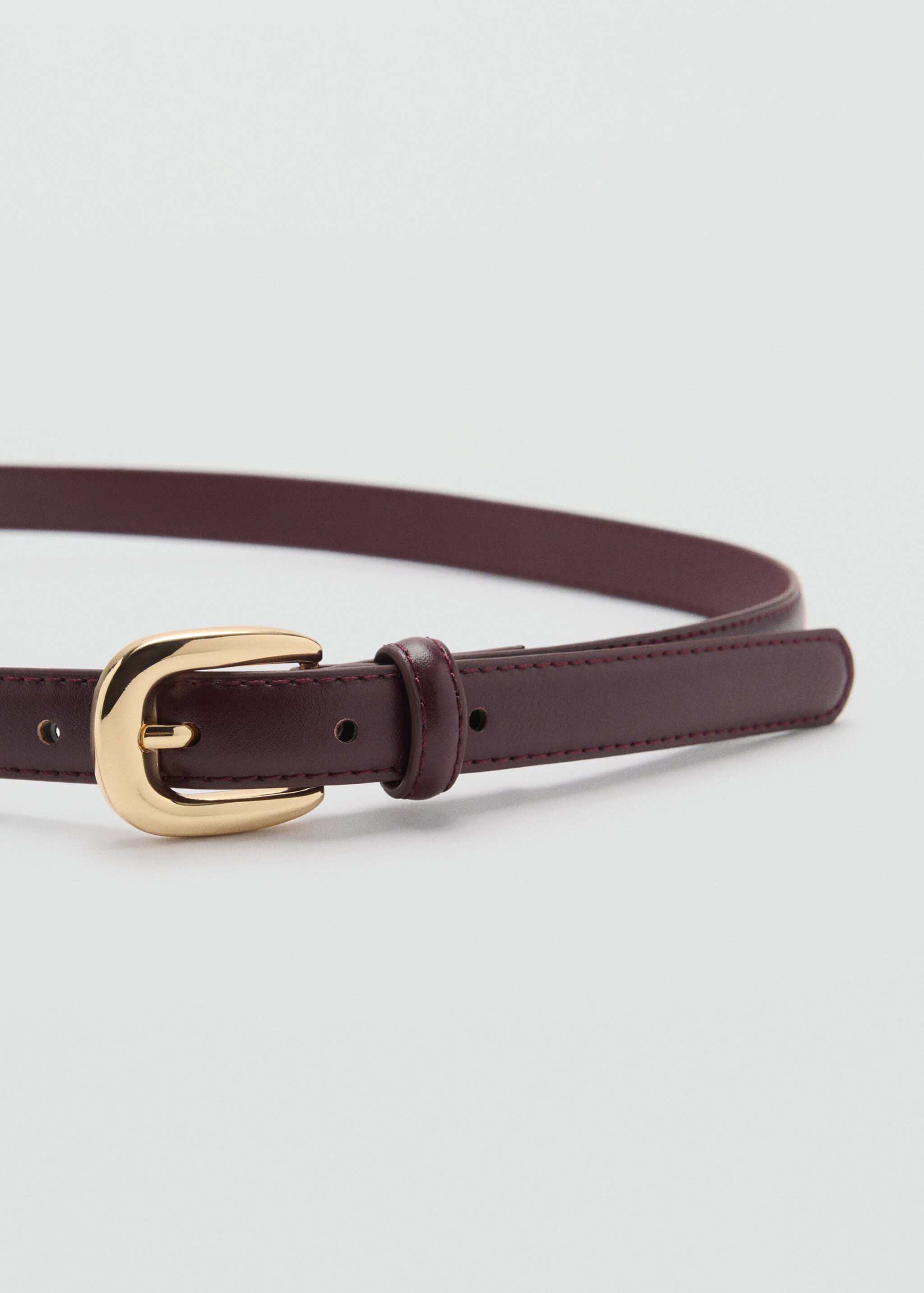 Skinny faux-effect belt - Medium plane, Burgundy. Ref: 87080592-00.