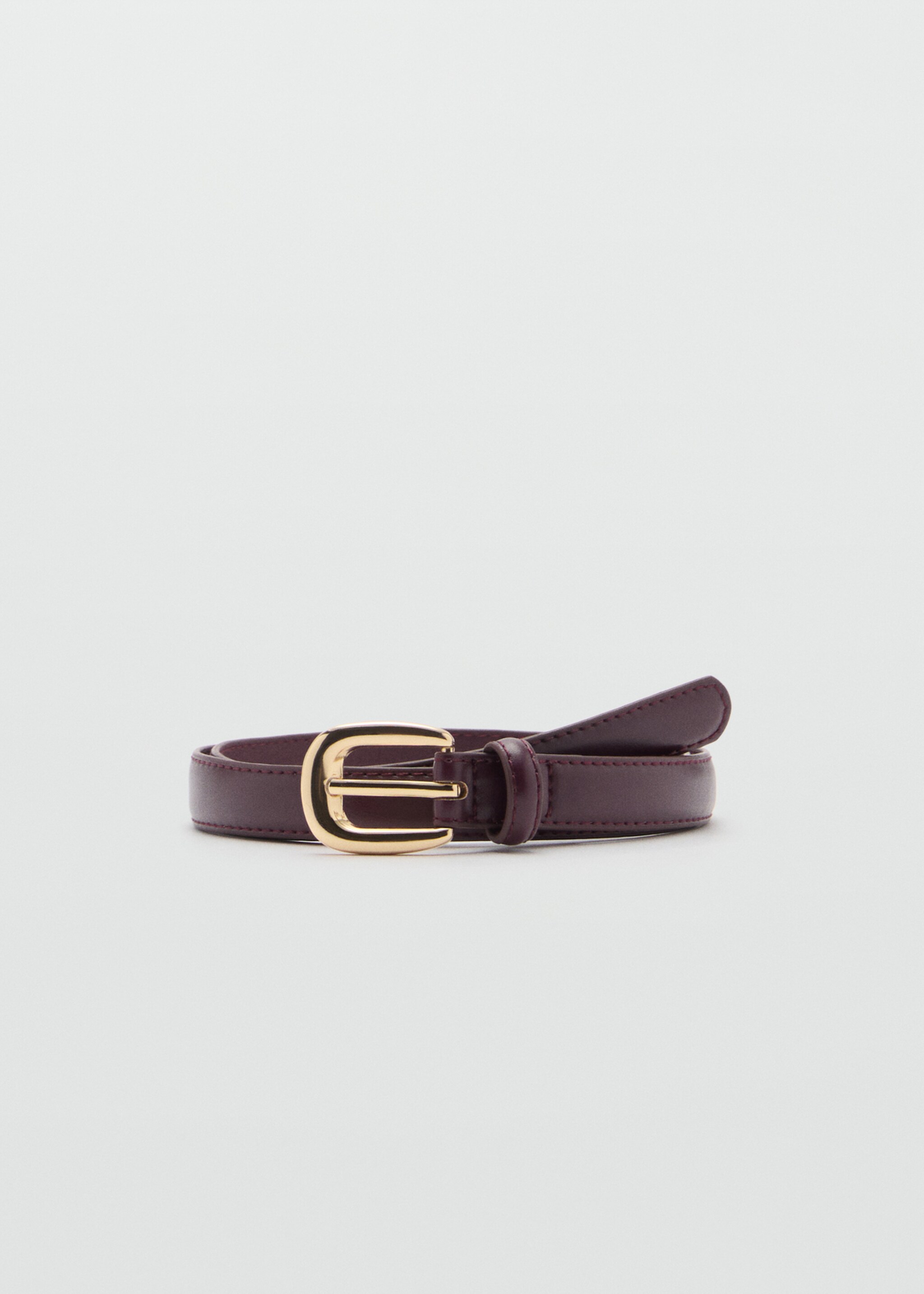 Skinny faux-effect belt - Article without model, Burgundy. Ref: 87080592-00.