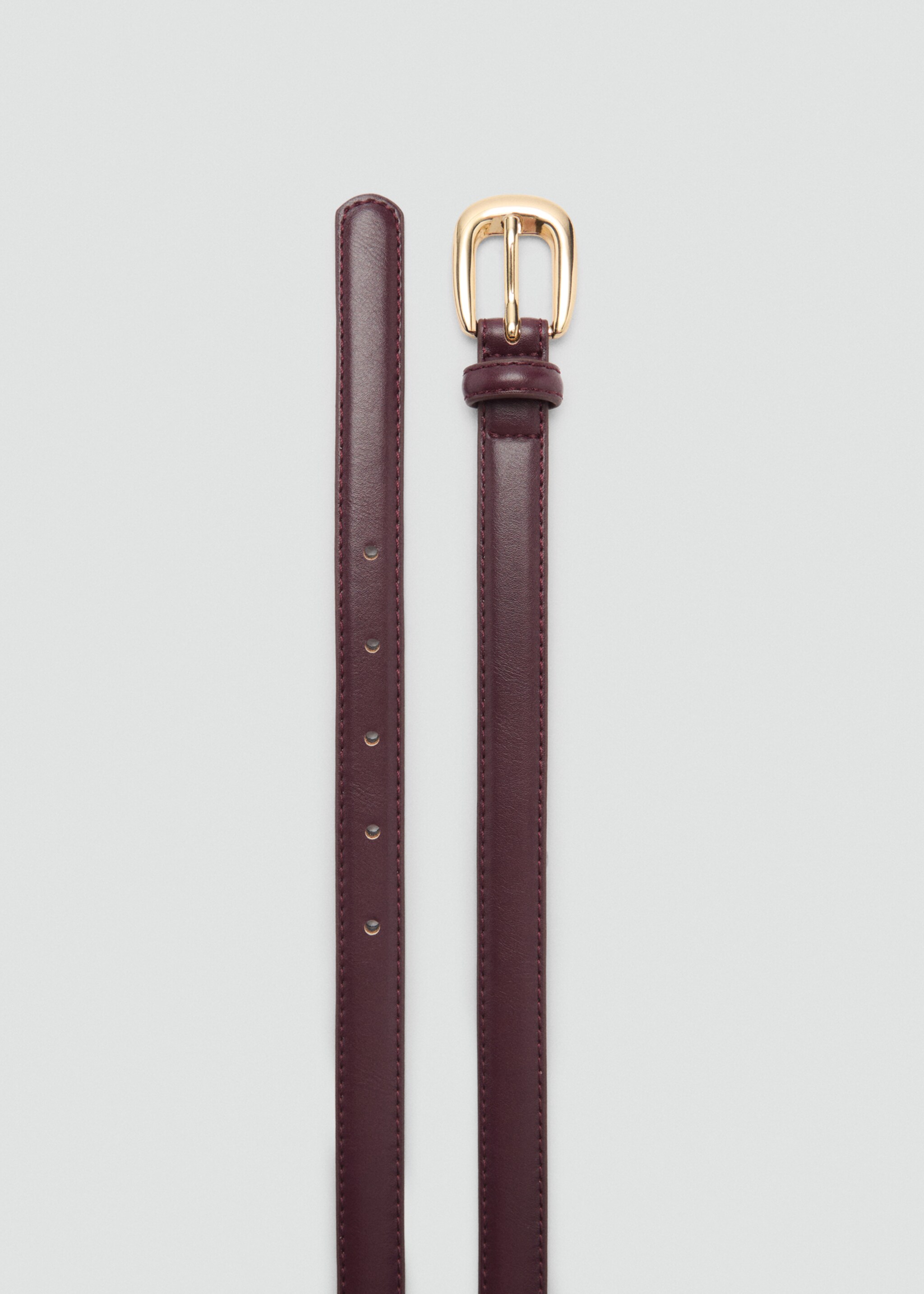 Skinny faux-effect belt - Details of the article 1, Burgundy. Ref: 87080592-00.
